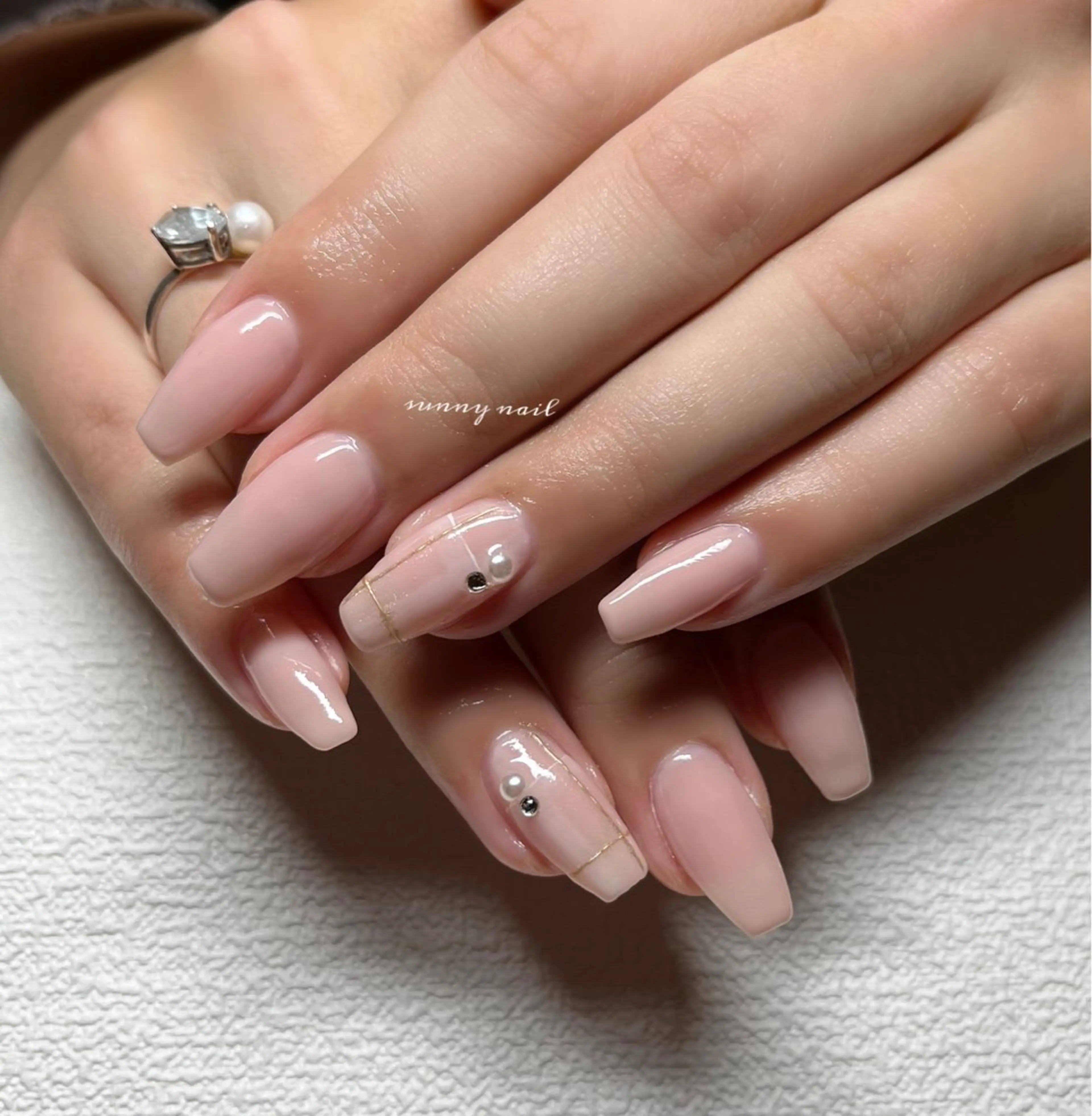 ネイル ジェルネイル パラジェル ピンク シンプルネイル sunny nailのネイルデザイン