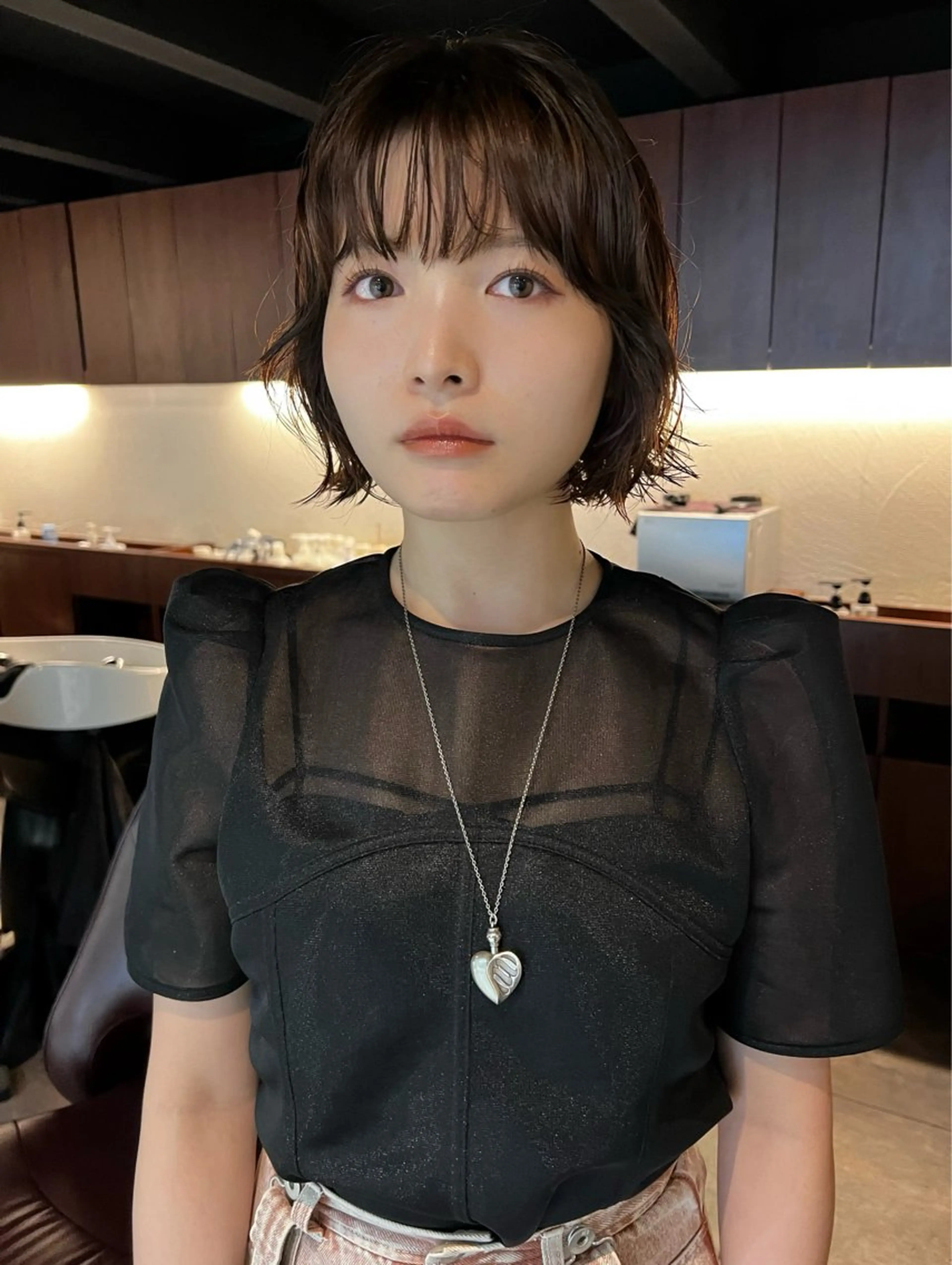 ショート カラー パーマ ボブ レイヤーカット カット パーマ DEAN所属・KEIGO/パーマ ハイトーン/DEANのヘアスタイル