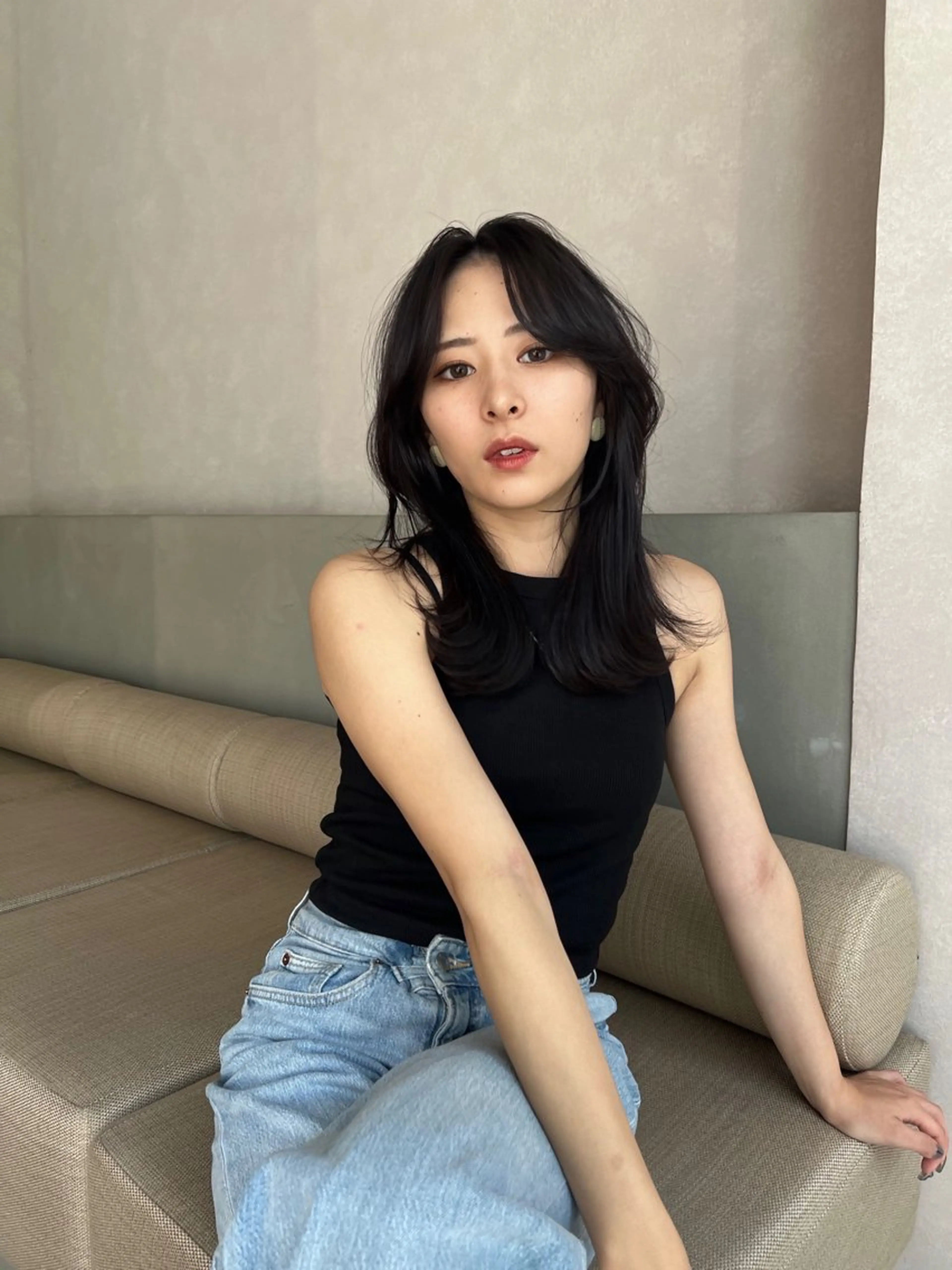 セミロング レイヤーカット/ くびれヘア佐藤大空のヘアスタイル