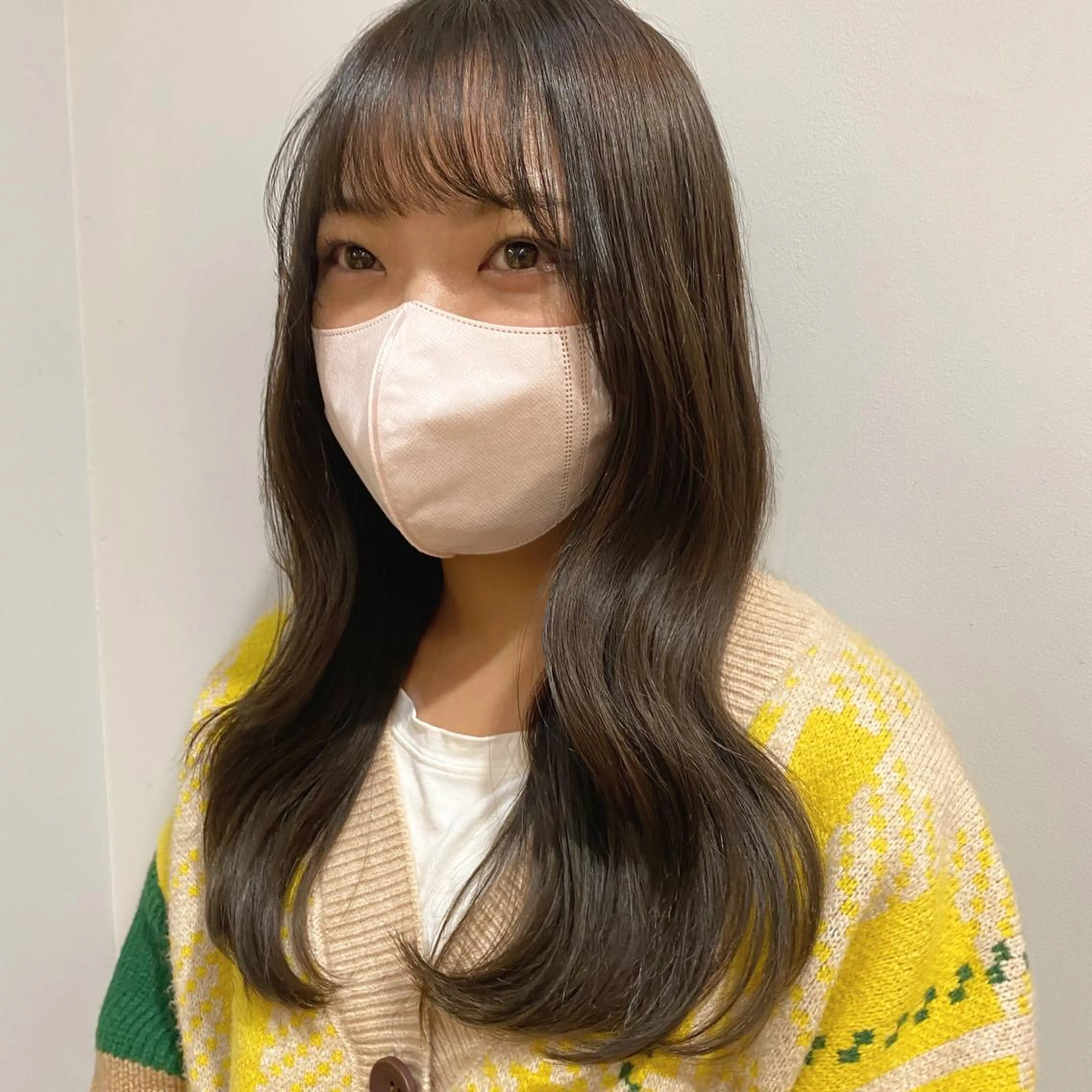 ロング カラー パーマ グレージュ オリーブカラー 韓国風ヘア なみまきパーマ/ボブ パーマ🌼杉田 萌恵のヘアスタイル