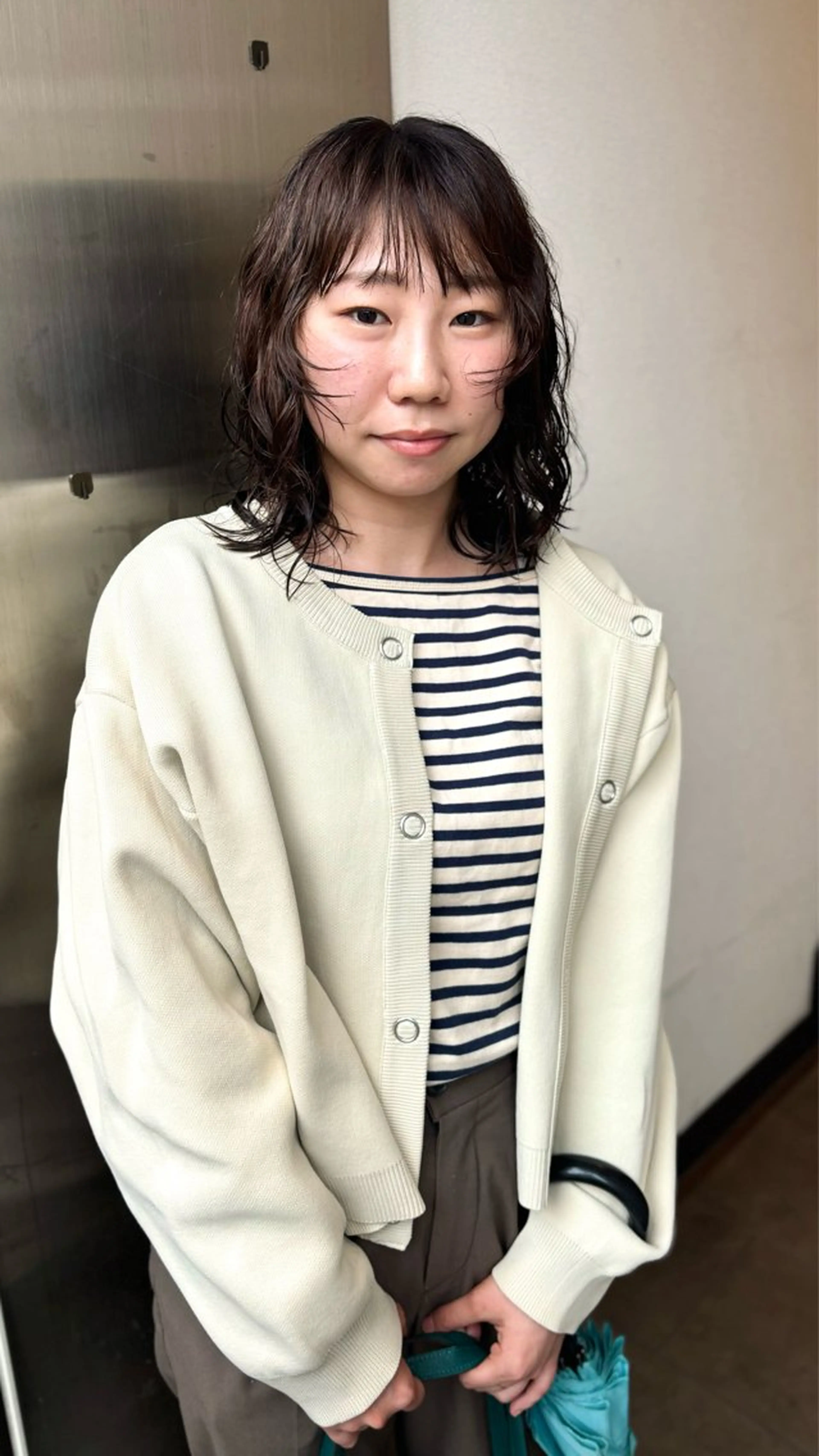 ミディアム ミディアムパーマ ボブ 顔周りカット デザインパーマ 藤田和樹のヘアスタイル