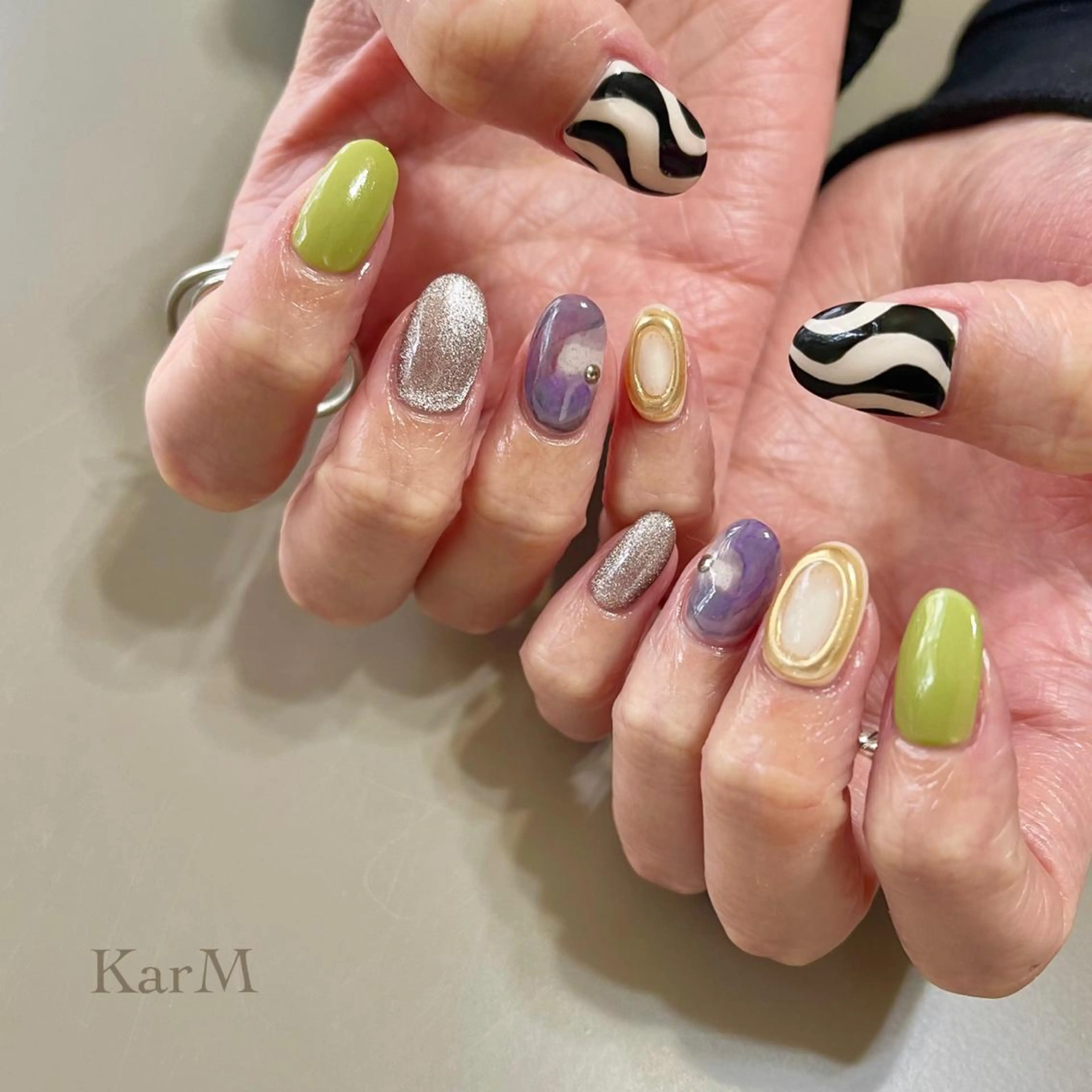 ネイル アートネイル オーロラネイル チークネイル フットネイル フレンチネイル ogino karinのネイルデザイン