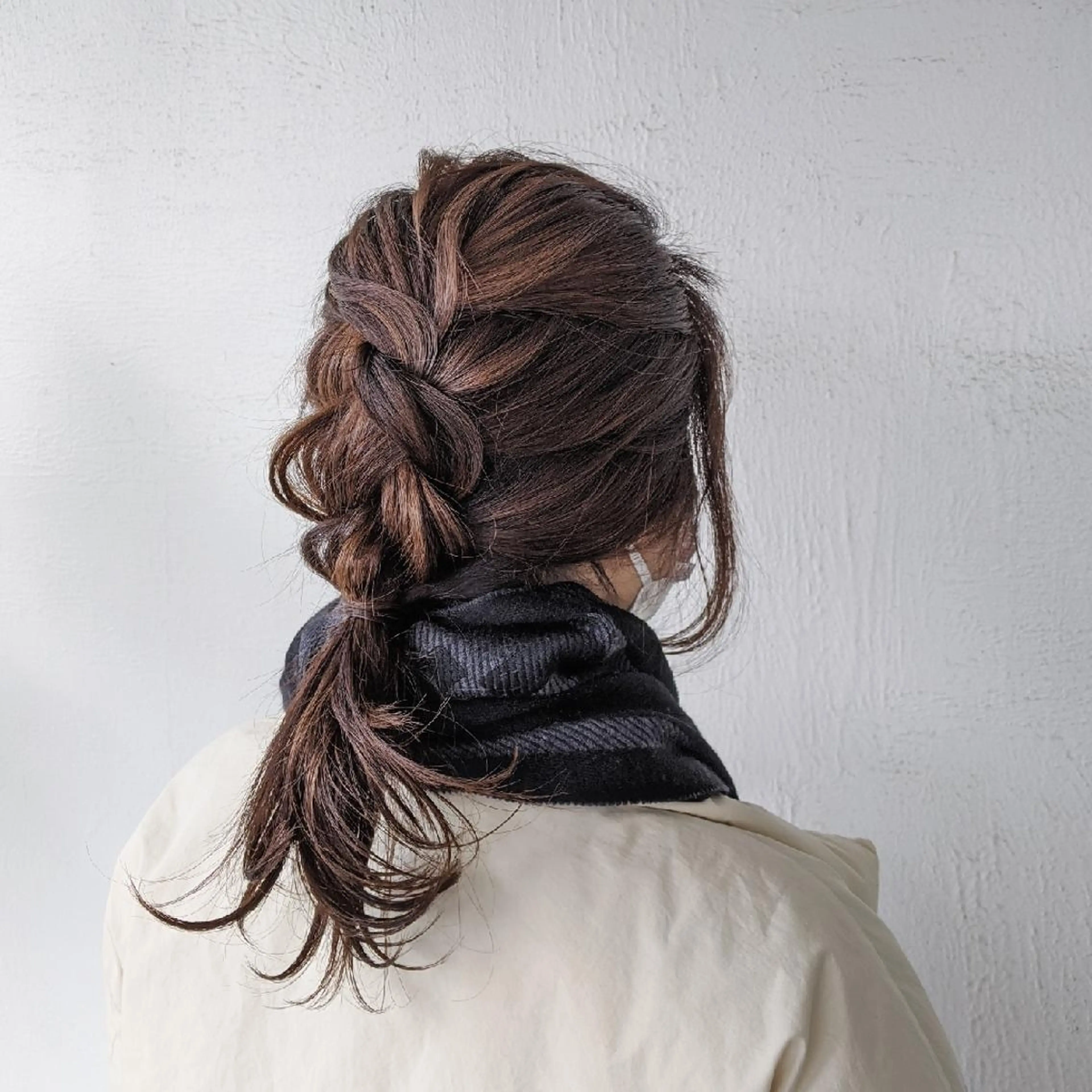 ロング カラー 浜田りほ Luxbe 博多バスターミナルのヘアスタイル