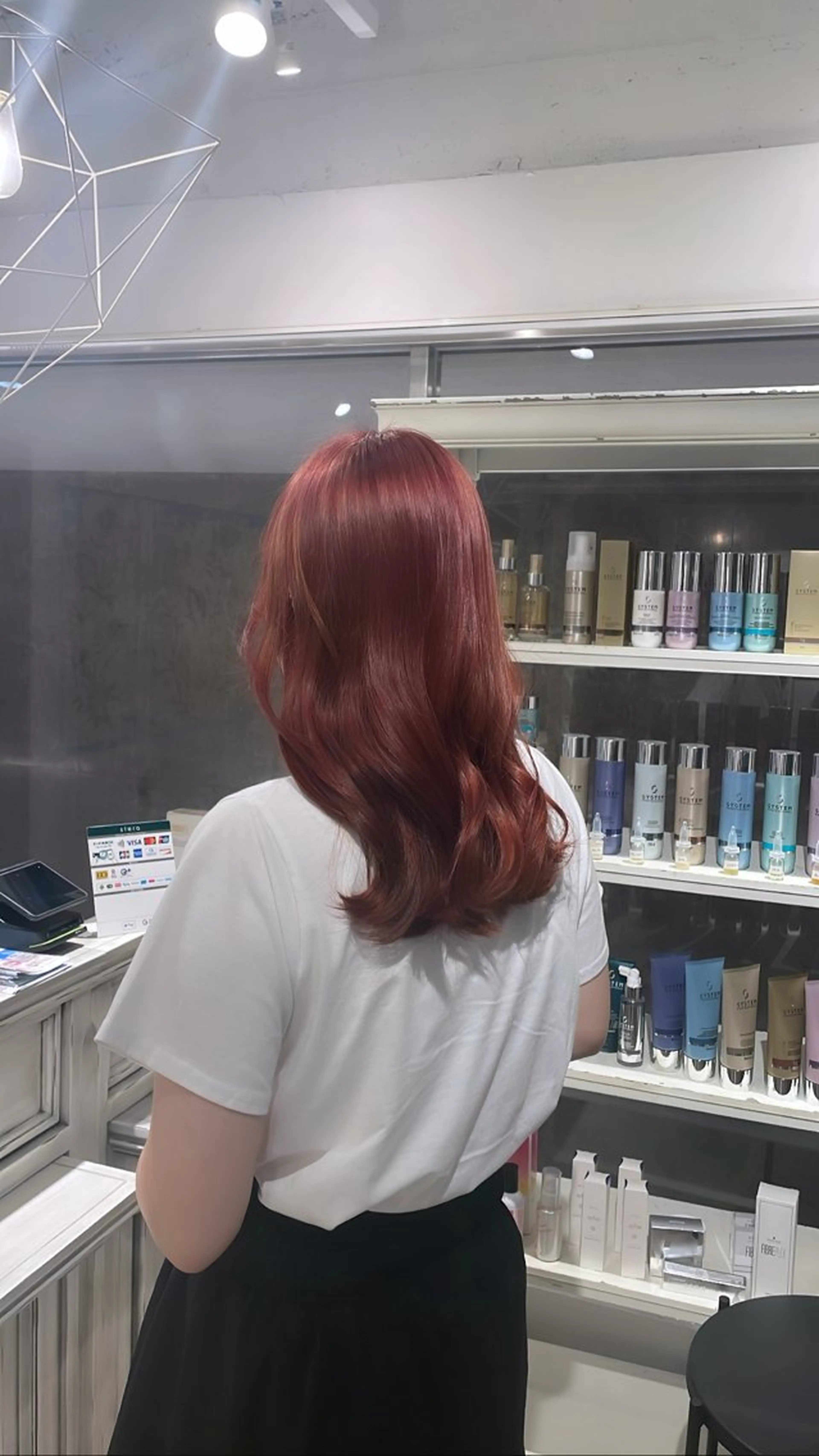 セミロング カラー ブラウンカラー ピンクカラー ピンクブラウン CreBiA   eyelash所属・CreBiA🎀 ayaのマツエク・マツパデザイン