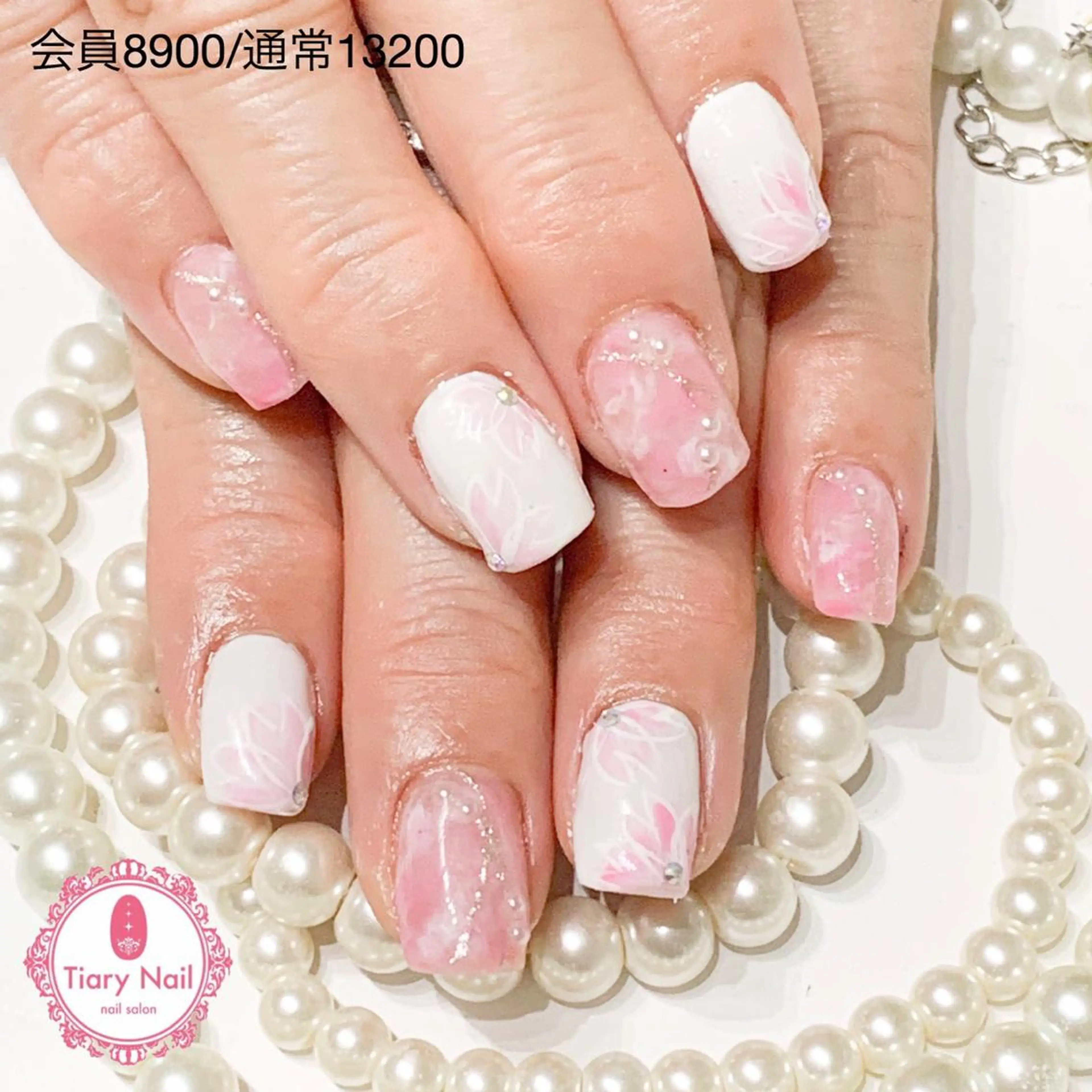 ネイル 桜ネイル 長さ出し オフィスネイル スカルプネイル シンプルネイル 💗🪽Tiary Nail🪽💗のネイルデザイン