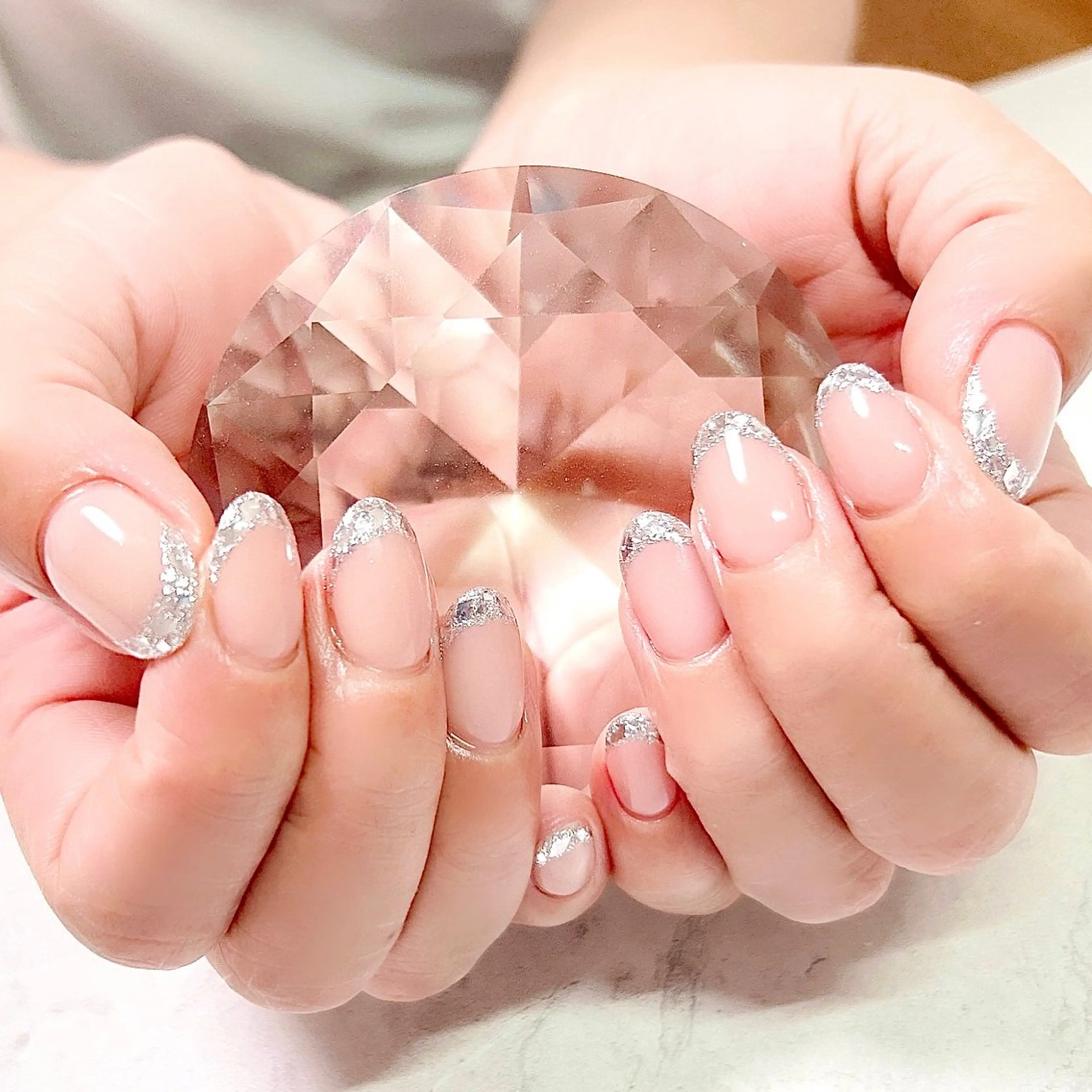 ネイル フレンチネイル ガラスフレンチ private salon Reiのネイルデザイン