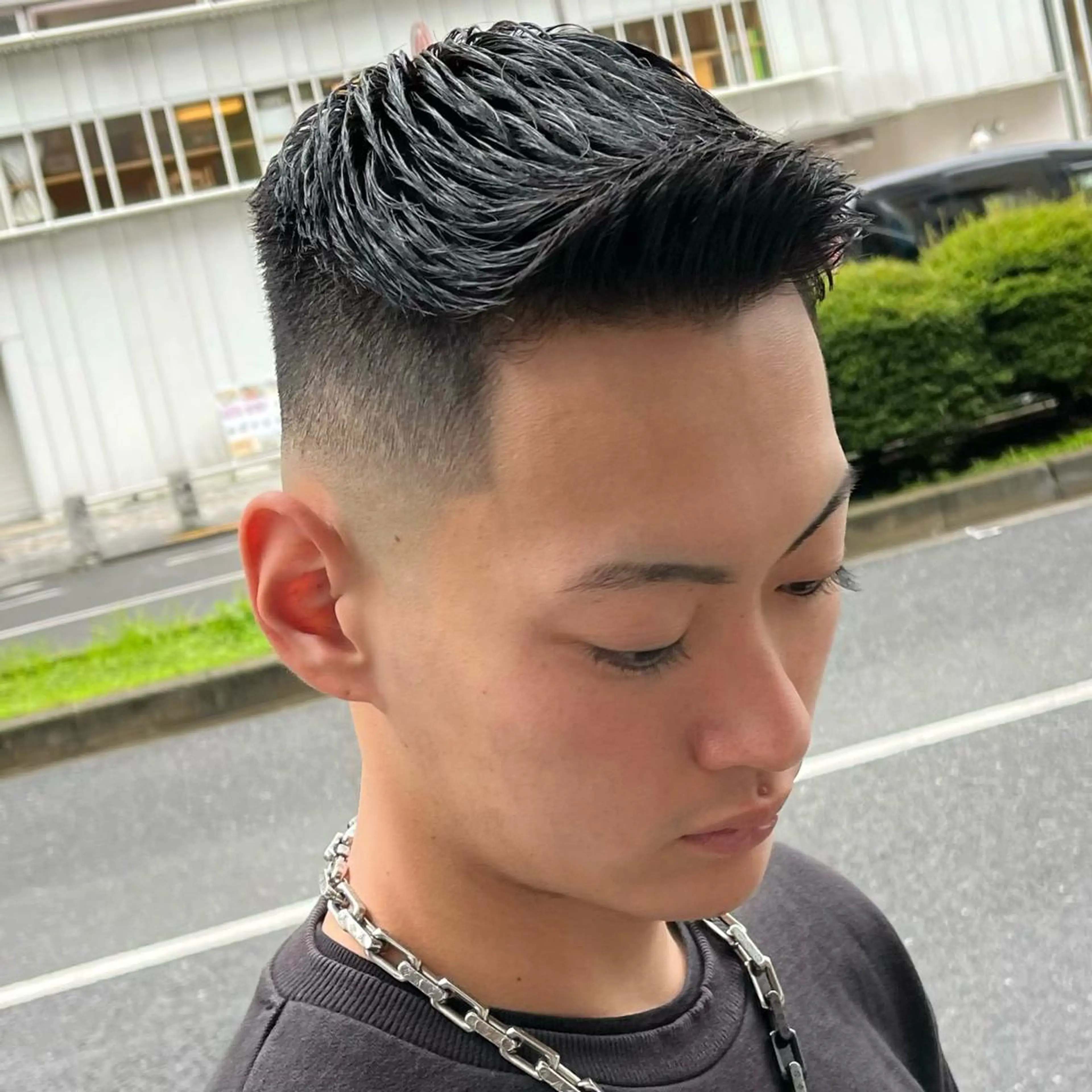 ショート メンズ フェードカット メンズパーマ スキンフェード スペインカール カット 立川/メンズパーマ 厚進太郎のヘアスタイル