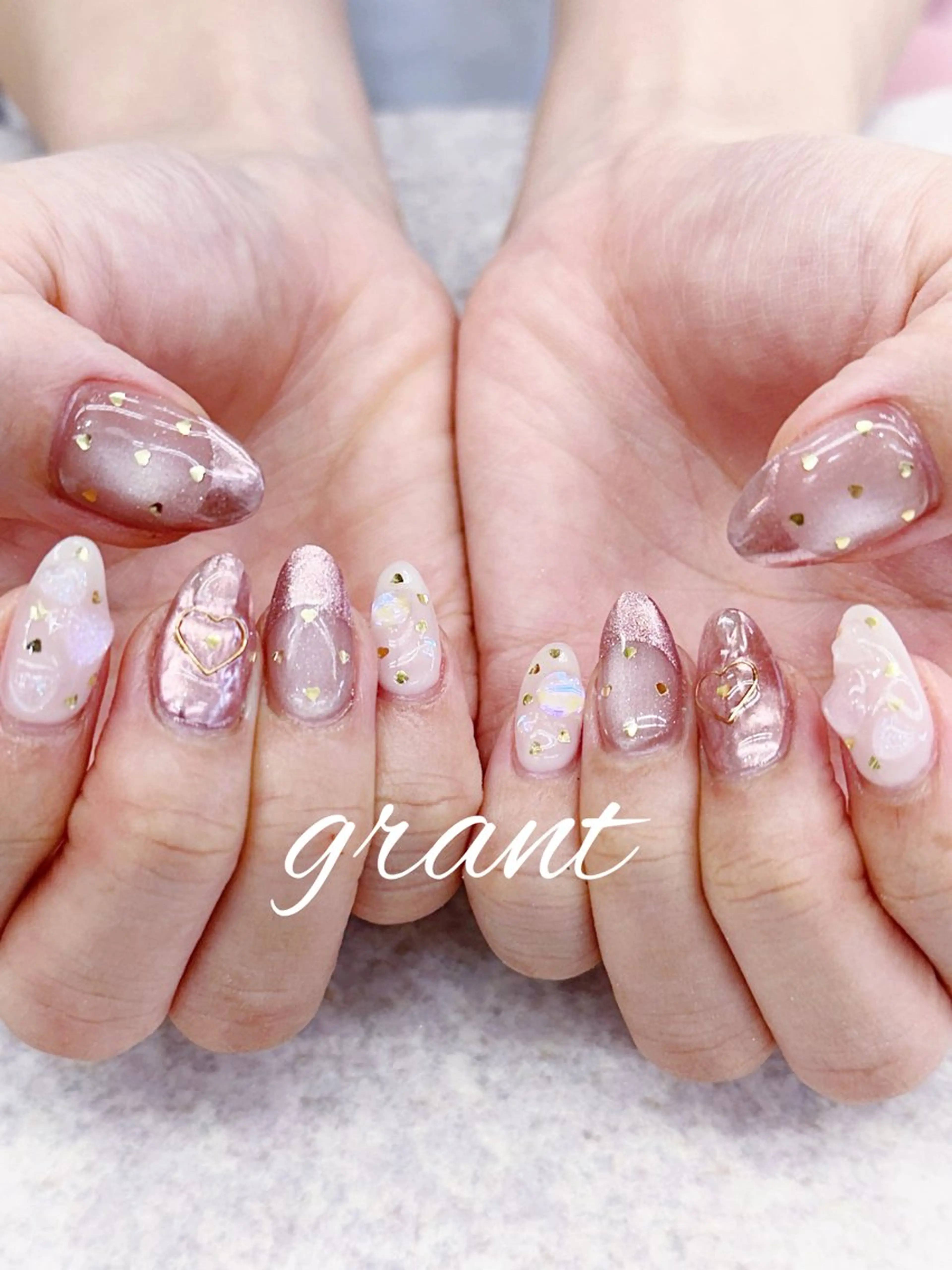 ネイル ミラーネイル シンプルネイル ハンドネイル nail salon grant所属・nailsalon grantのネイルデザイン