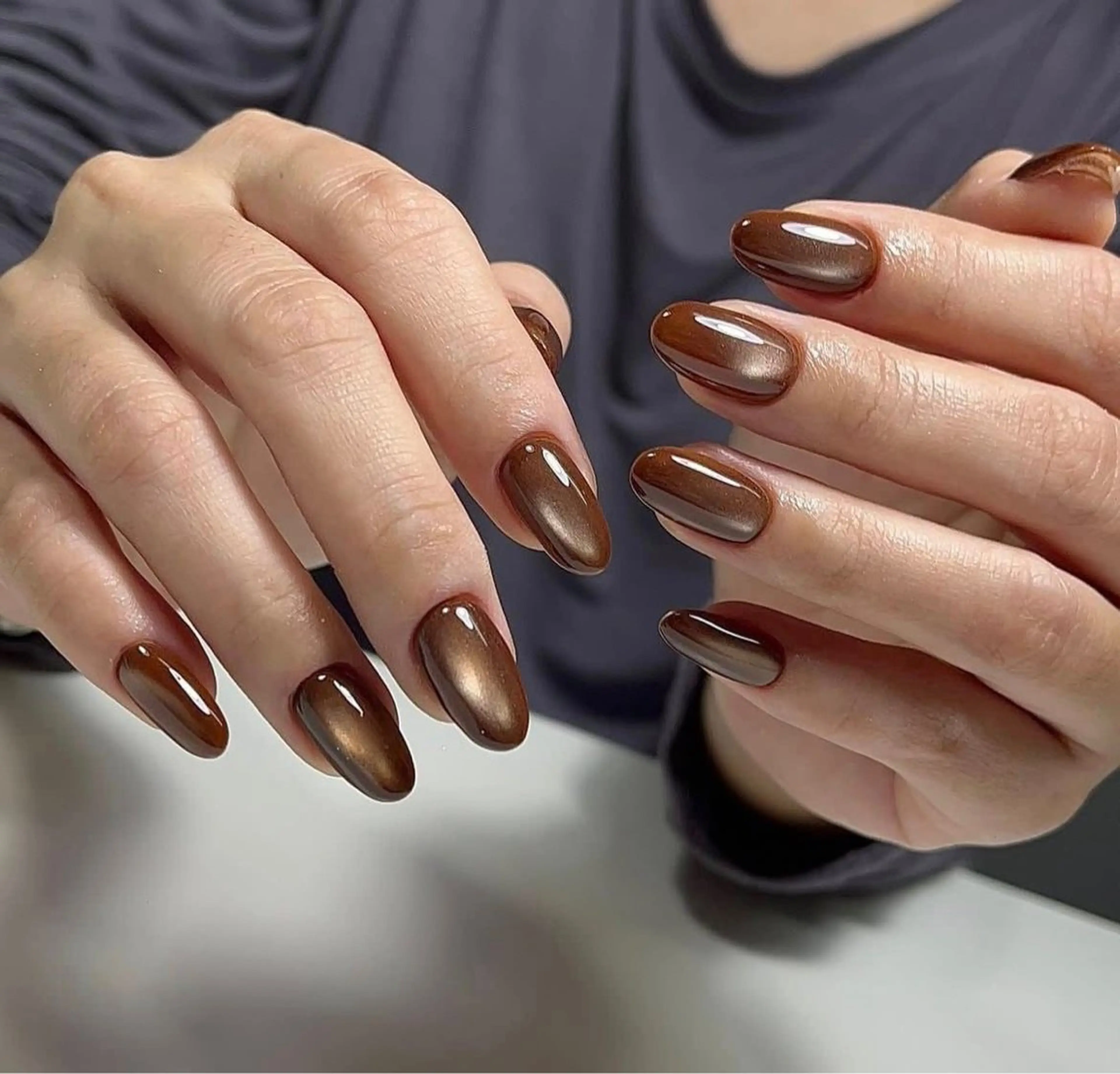 ネイル 長さ出し フレンチネイル ジェルネイル ガラスフレンチ 韓国ネイル ハンドネイル LETHI LINHのネイルデザイン