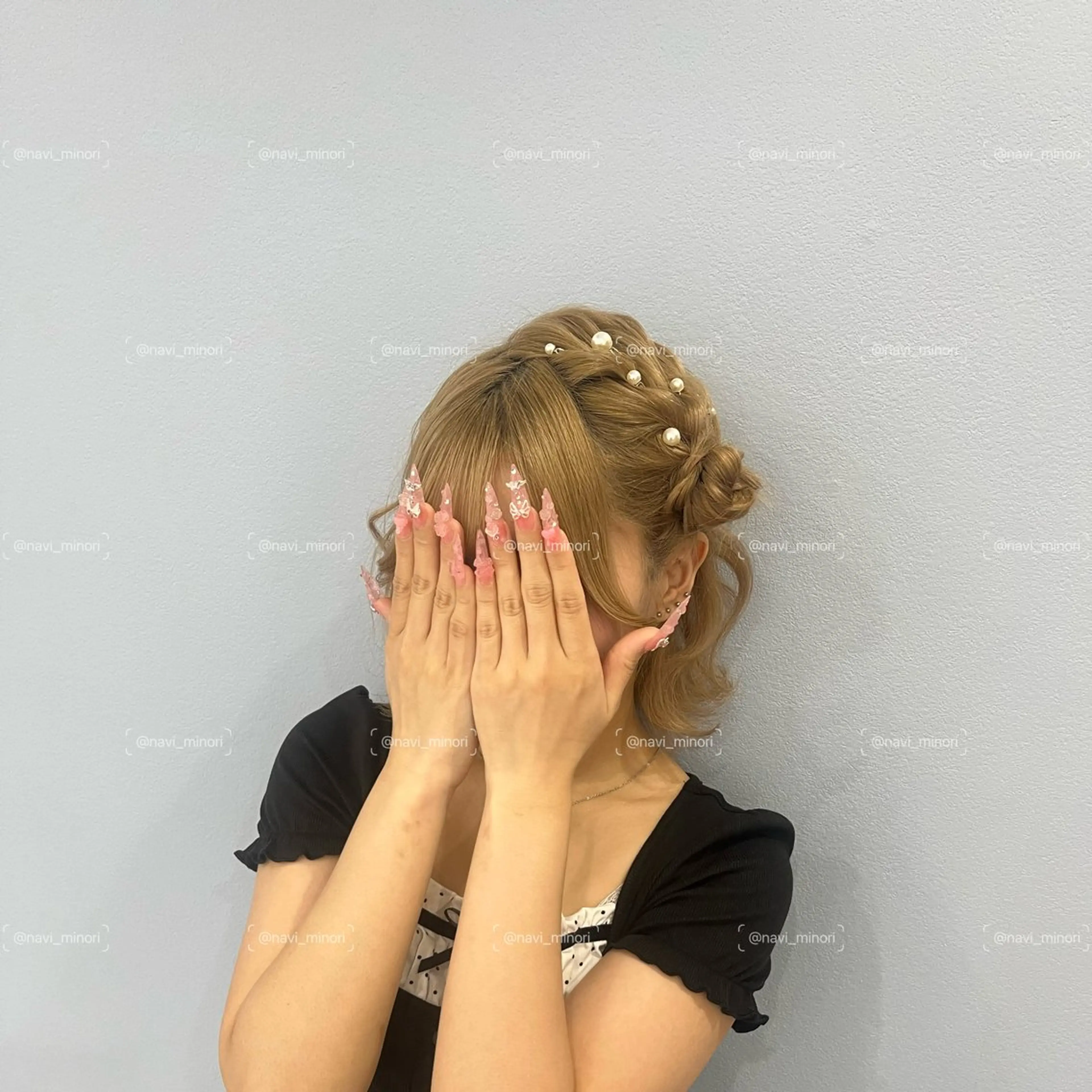 ショート ヘアアレンジ お団子ヘア ヘアセット navi minoriのヘアスタイル