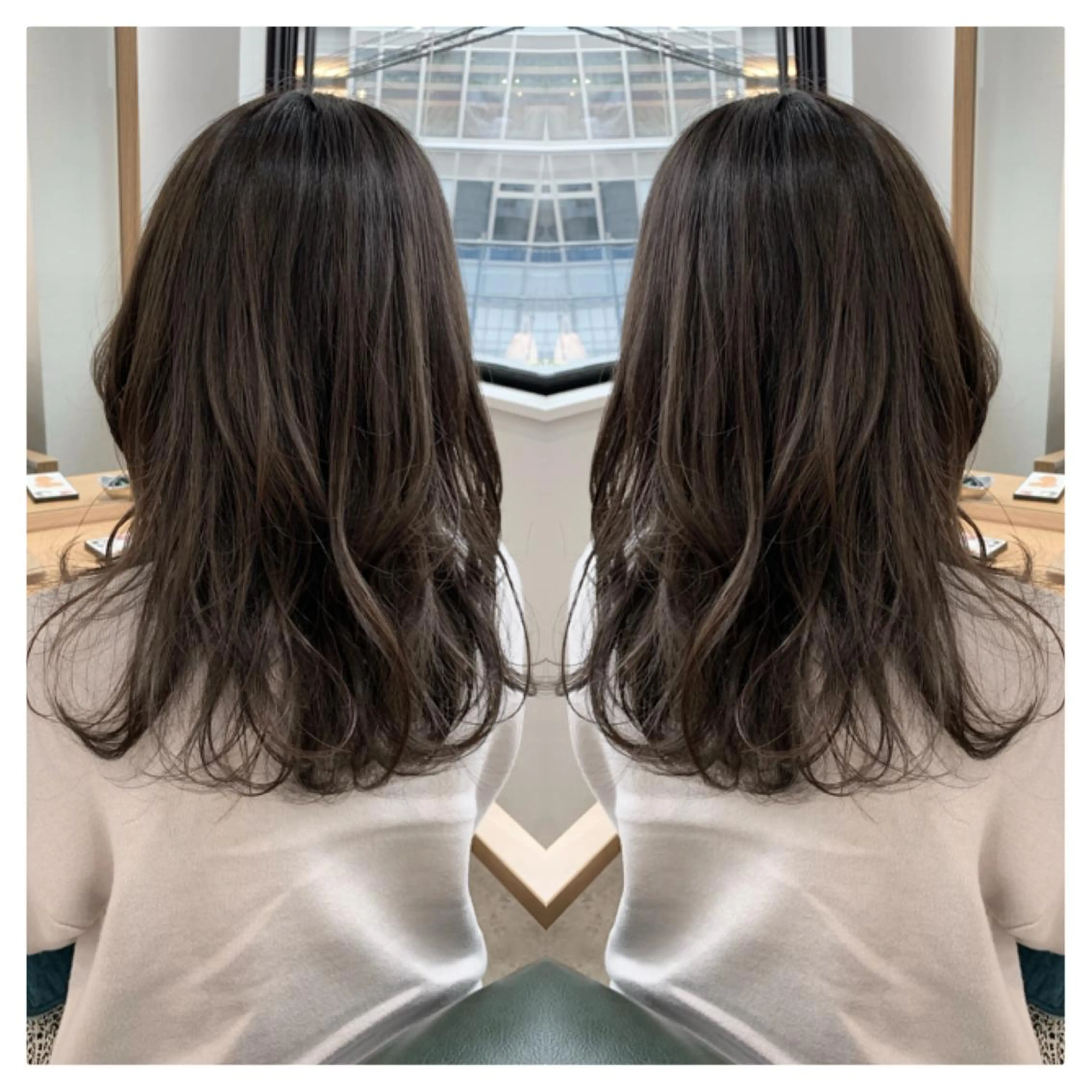 ミディアム カラー カット ヘアカラー トリートメント 村山 茉衣のヘアスタイル