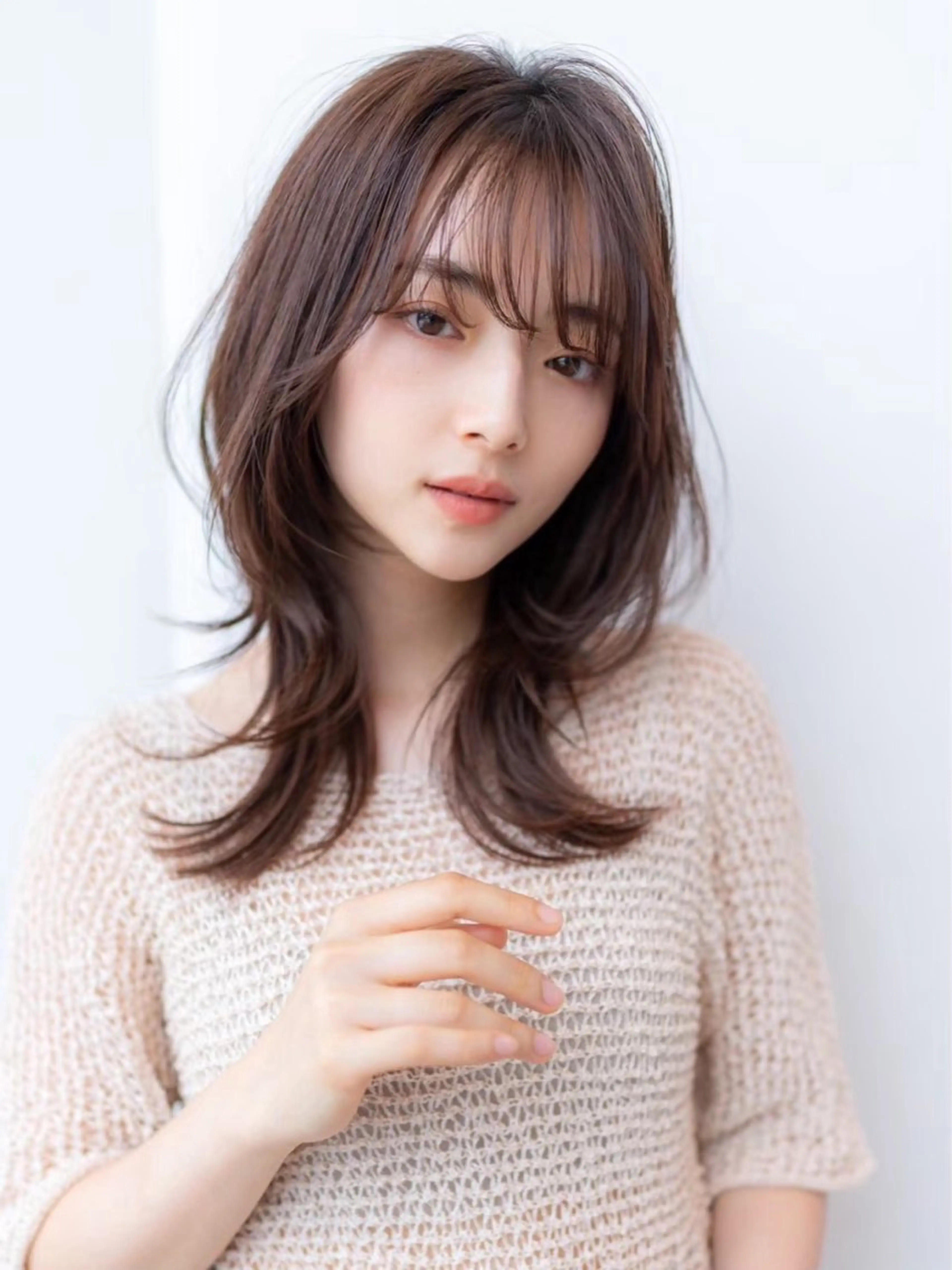 ミディアム カラー ブラウンカラー ショコラブラウン モカブラウン 韓国風ヘア レイヤーカット 韓国レイヤー🇰🇷 韓国研修◎渋谷カイトのヘアスタイル