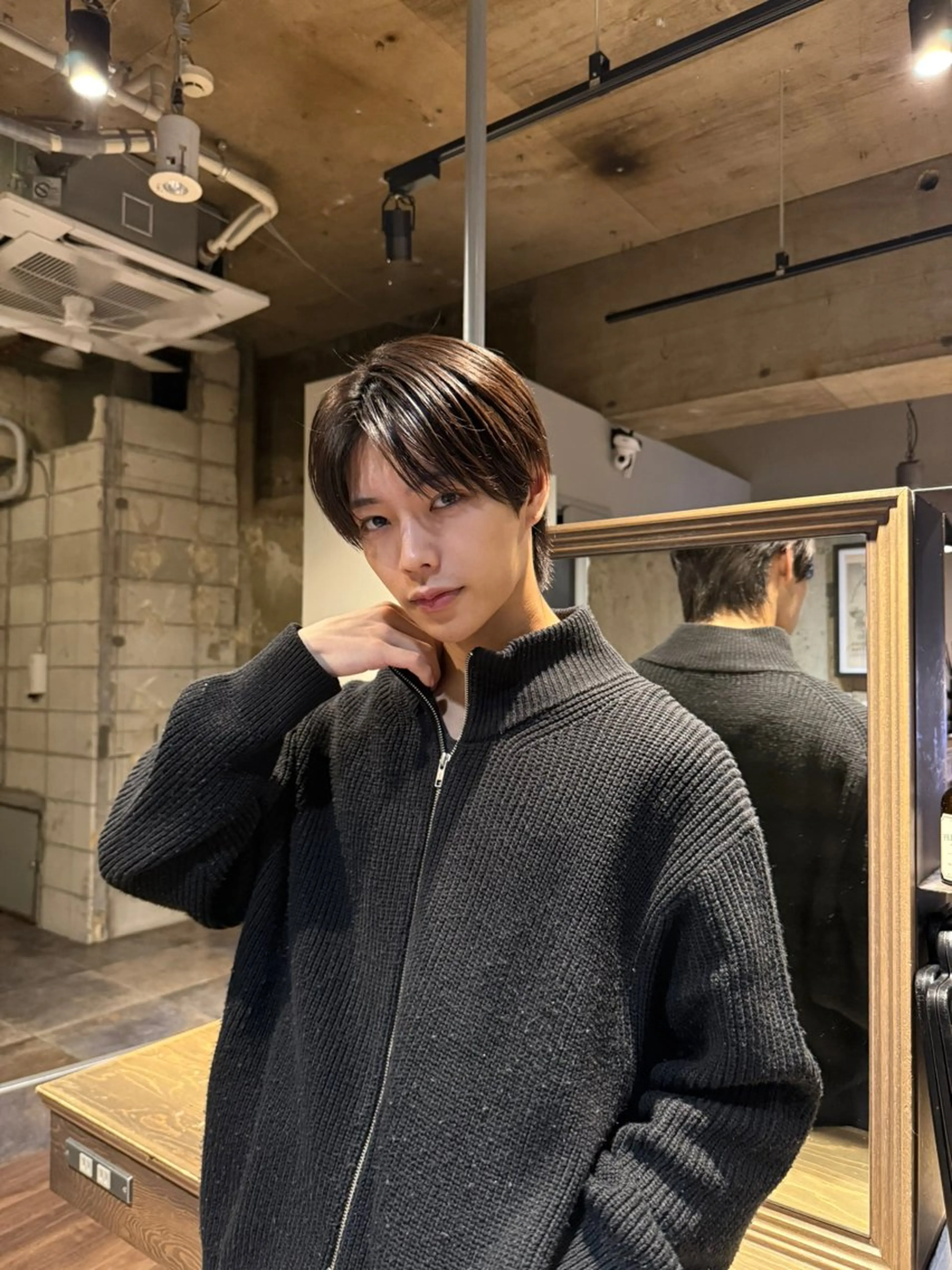 ショート メンズ センターパート カット メンズ/佐藤 恒輝のヘアスタイル