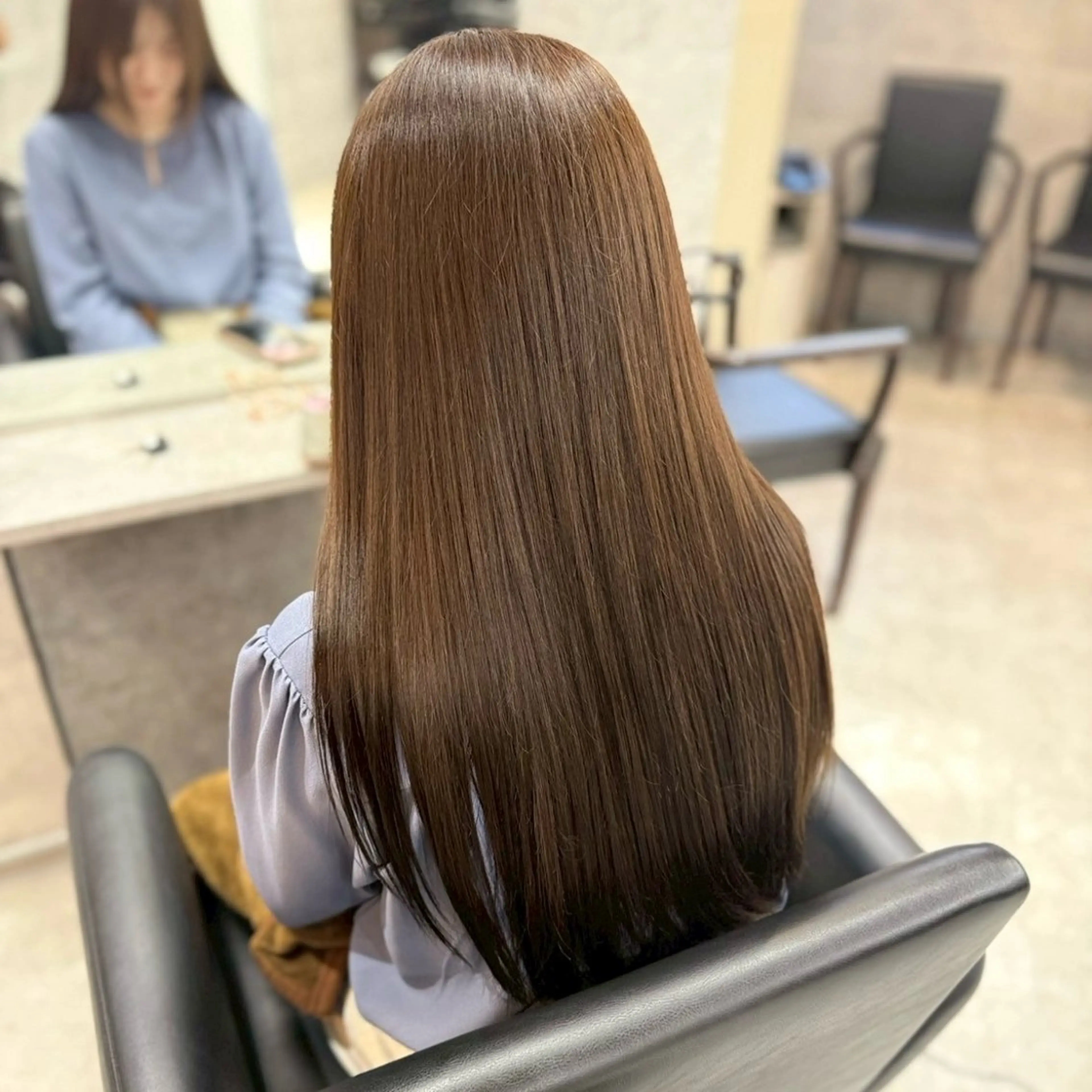 ロング くびれヘア 顔周りカット 髪質改善 韓国風ヘア レイヤーカット ヘアカラー トリートメント lana hair 新宿/髪質改善/韓国のヘアスタイル