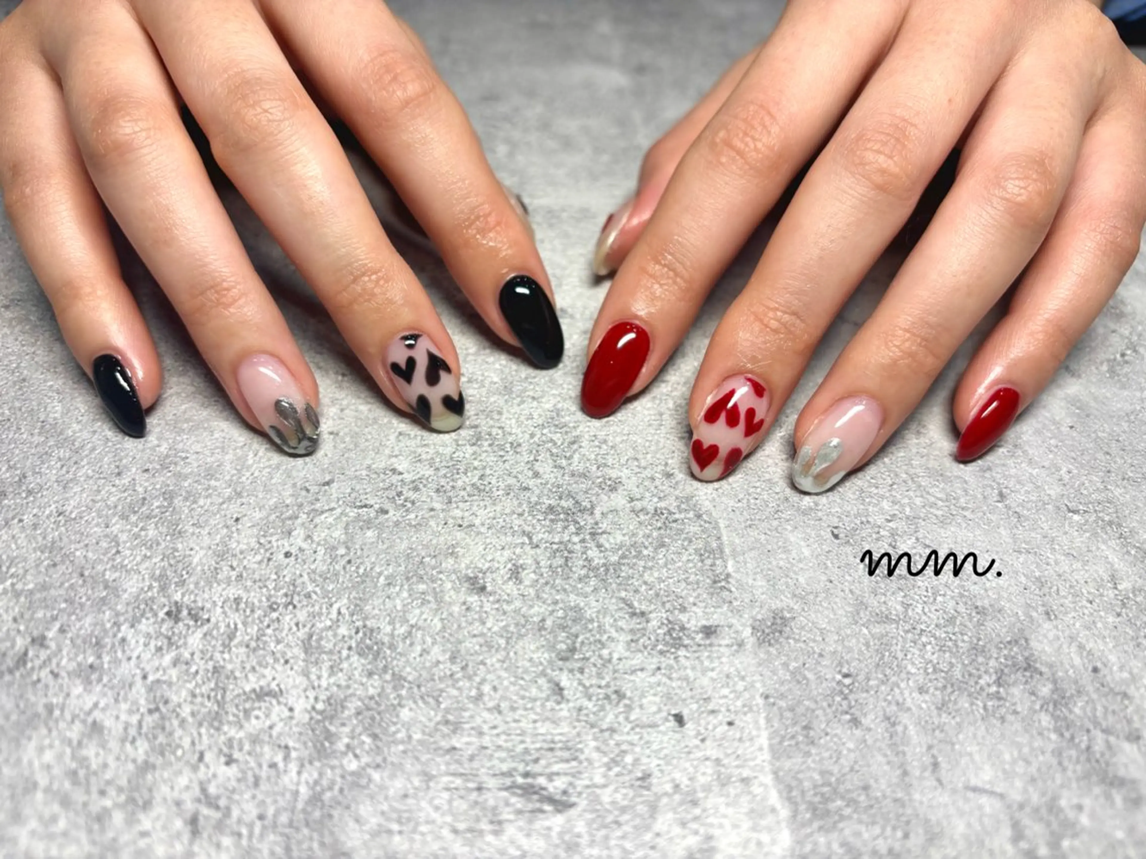 ネイル ハート ハンドネイル mm. ✨Ayuna✨のネイルデザイン