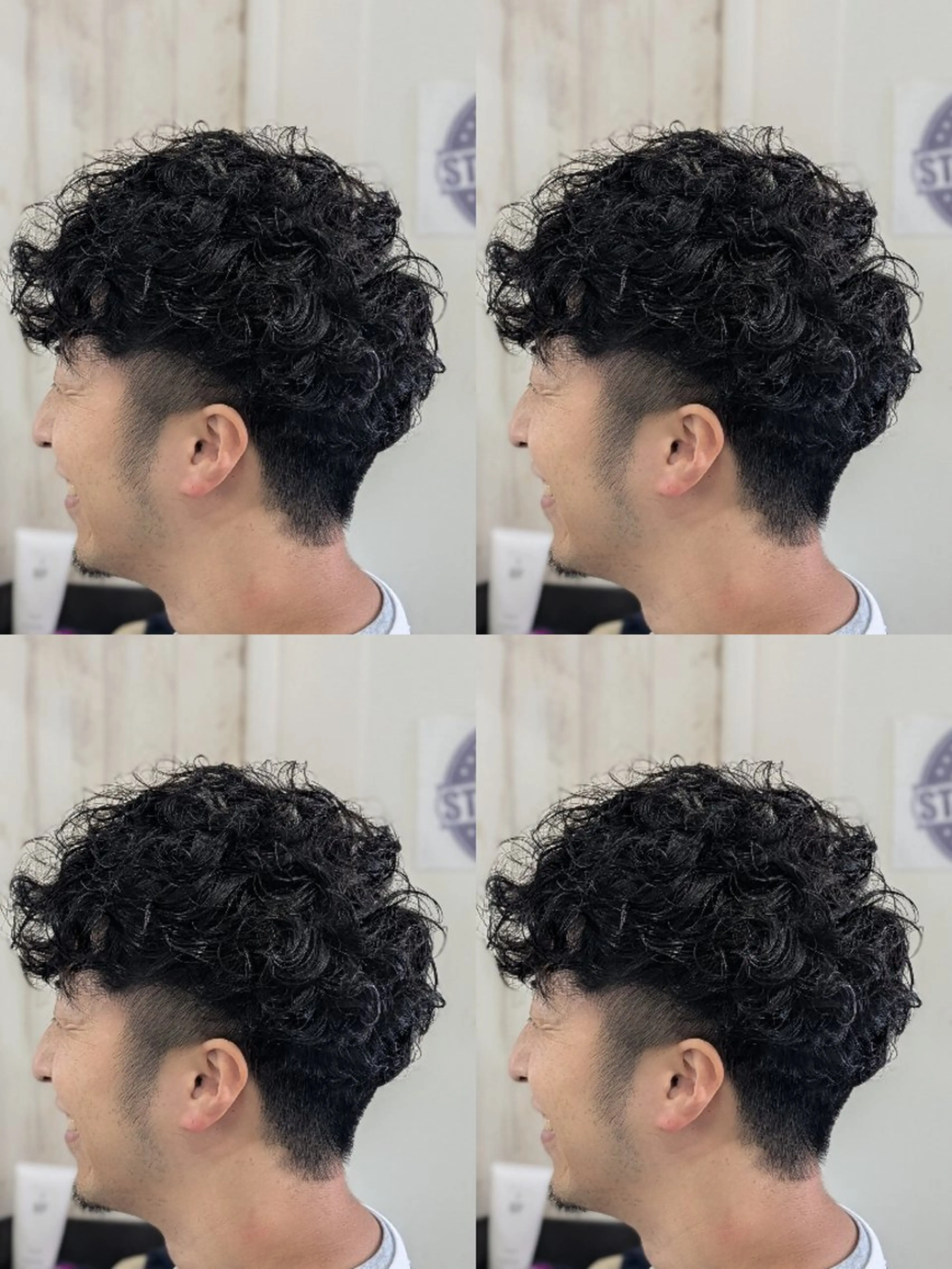 パーマ メンズ アップバング センターパート フェードカット メンズ韓国風 韓国マッシュ カット パーマ トリートメント メンズパーマ/顔周り レイヤー店長えのもとのヘアスタイル