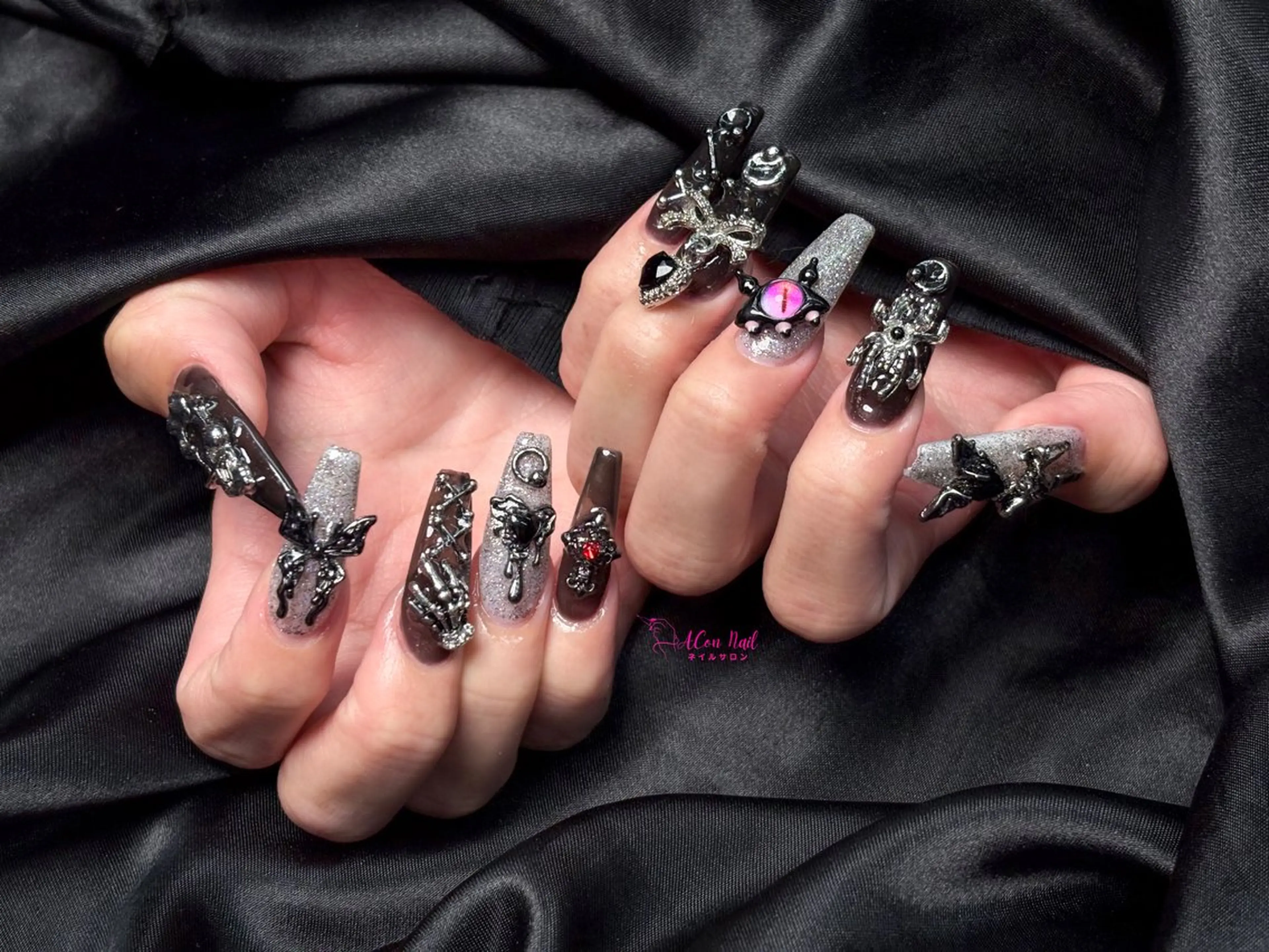 ネイル 桜ネイル 長さ出し フラワーネイル フレンチネイル ジェルネイル ハンドネイル AConNailSalon所属・ACon NailSalonのネイルデザイン