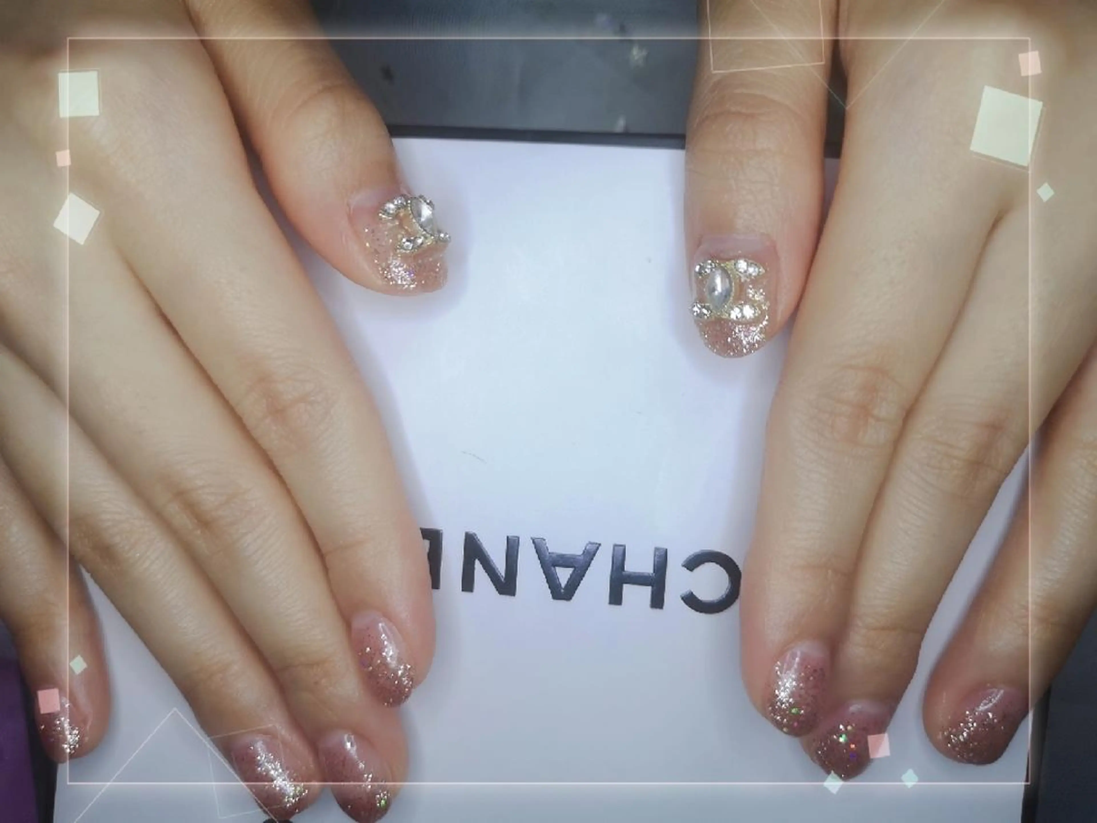 ショート ネイル ハンドネイル ネイリストゆか💅 長さだし、深爪矯正のネイルデザイン