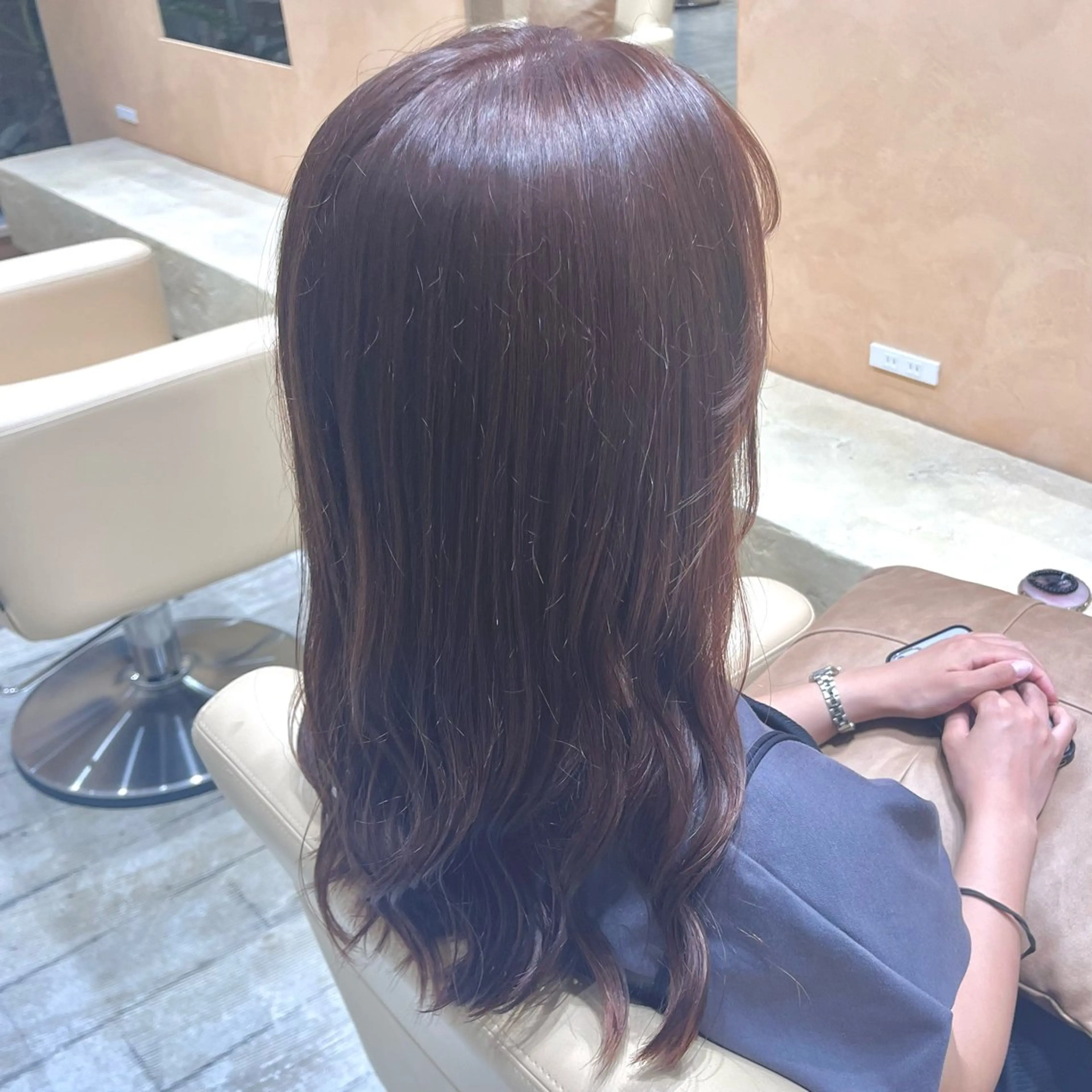 セミロング カラー ベージュカラー ピンクカラー ピンクベージュ hair　make ONE009 平塚所属・🌟ショートカット 募集中🌟しだあつきのヘアスタイル