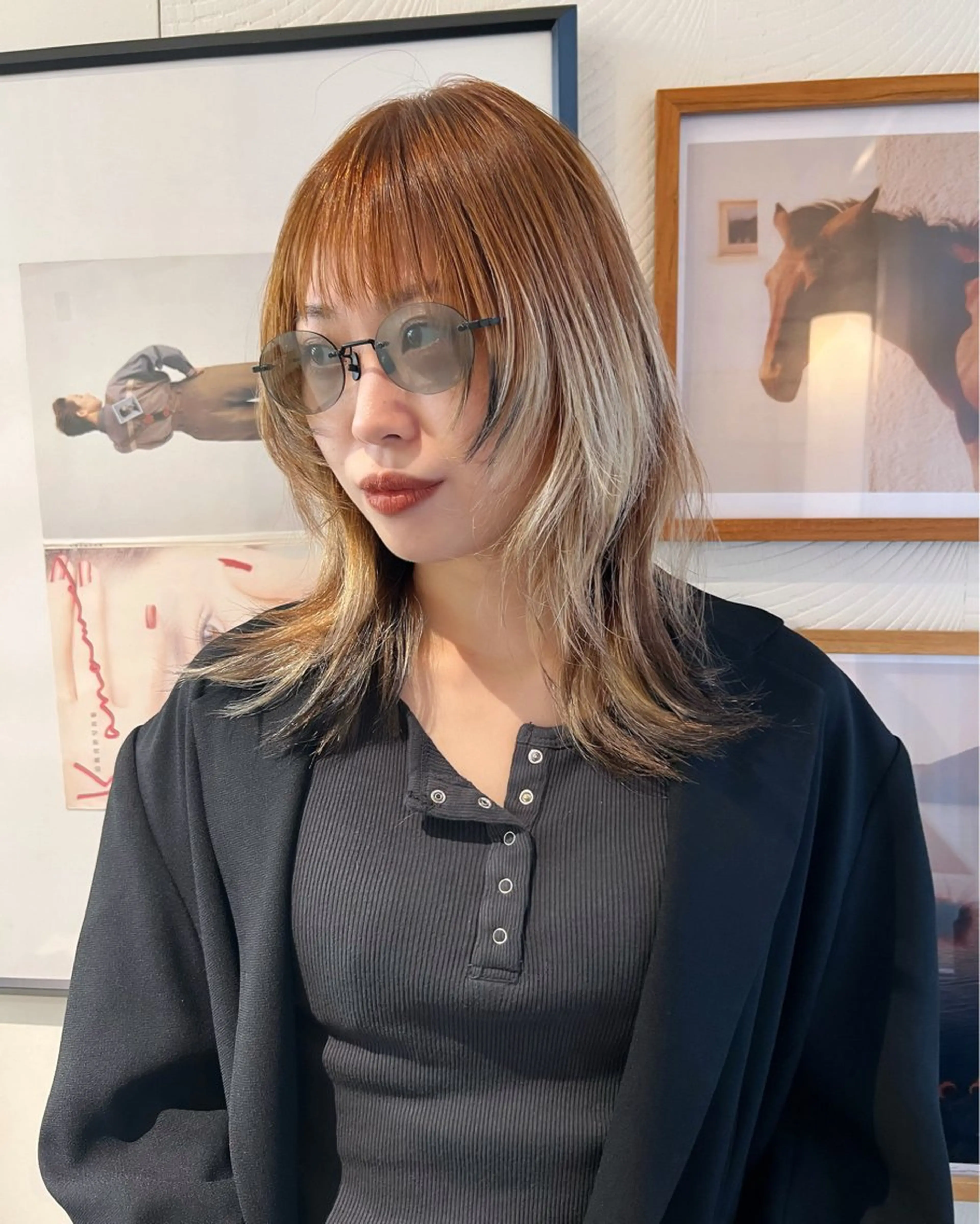 ロング カラー カット ヘアカラー haco＋所属・圧倒的デザイン力 店長🎨RENAのヘアスタイル