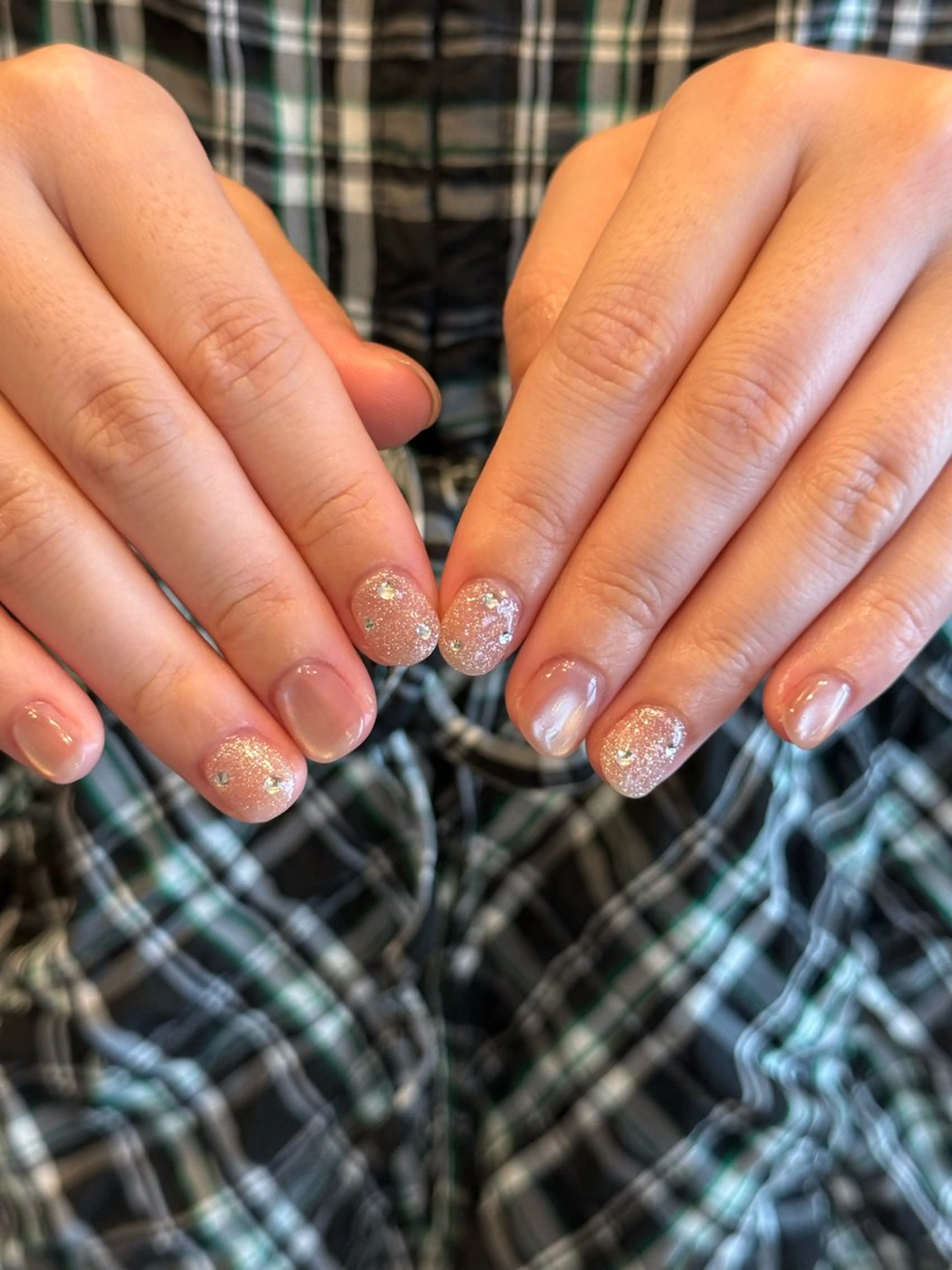 ネイル フラッシュネイル 持ち込み ピンク ストーンネイル filonnail asukaのネイルデザイン