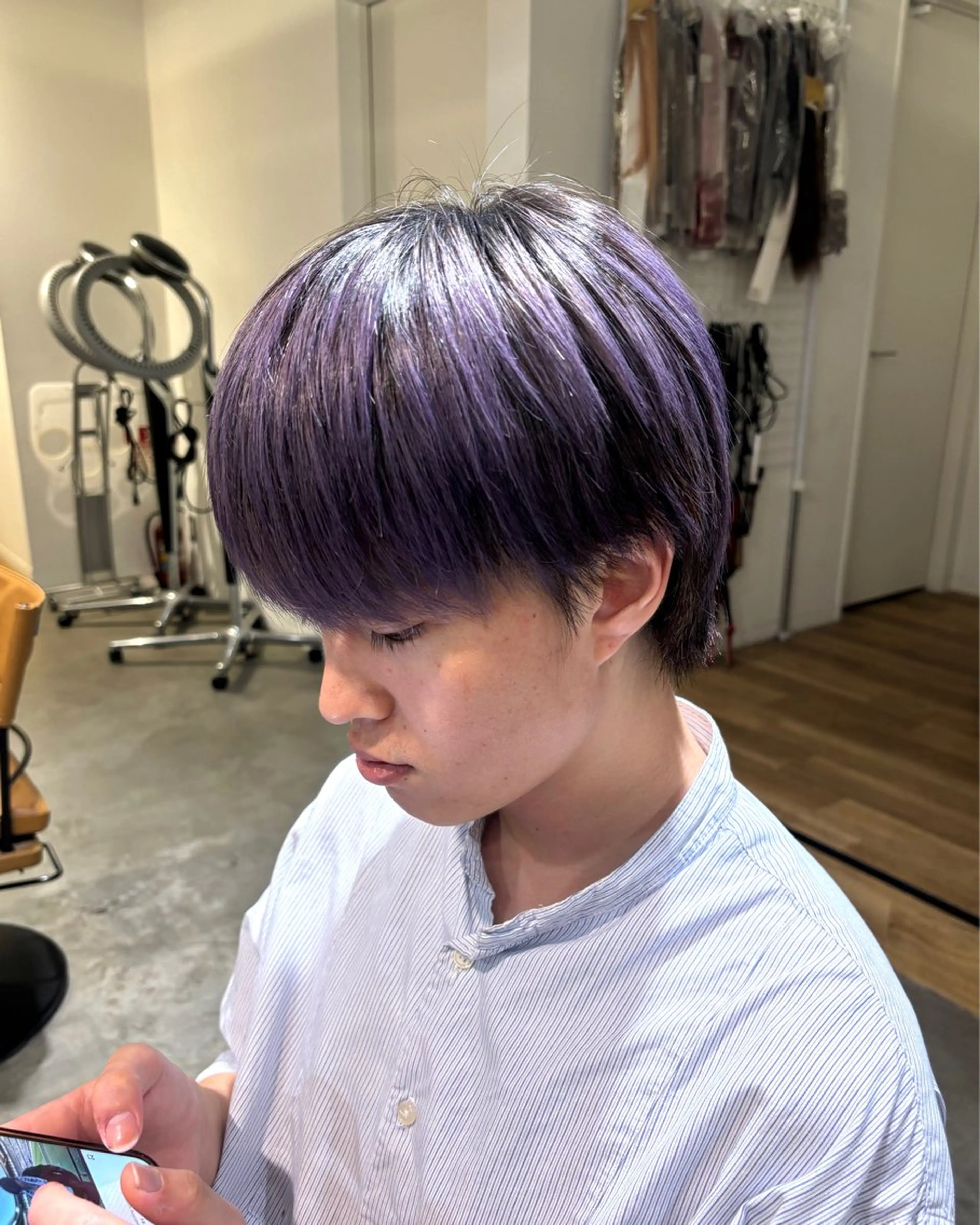 カラー メンズ ラベンダーカラー 小木曽 里華のヘアスタイル