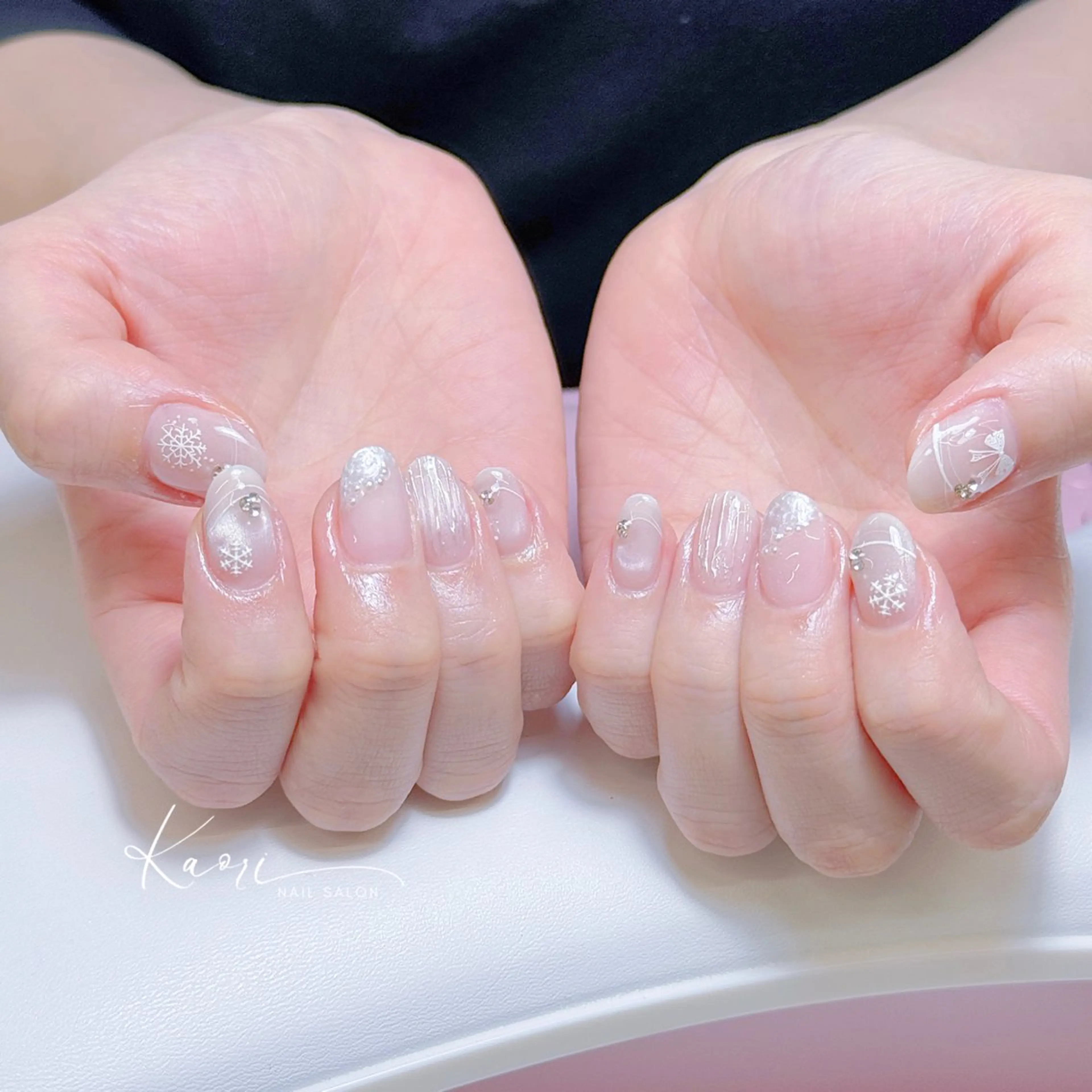 ネイル 韓国ネイル 持ち込み ニュアンスネイル ワンホンネイル ハンドネイル かおり 奏のネイルデザイン