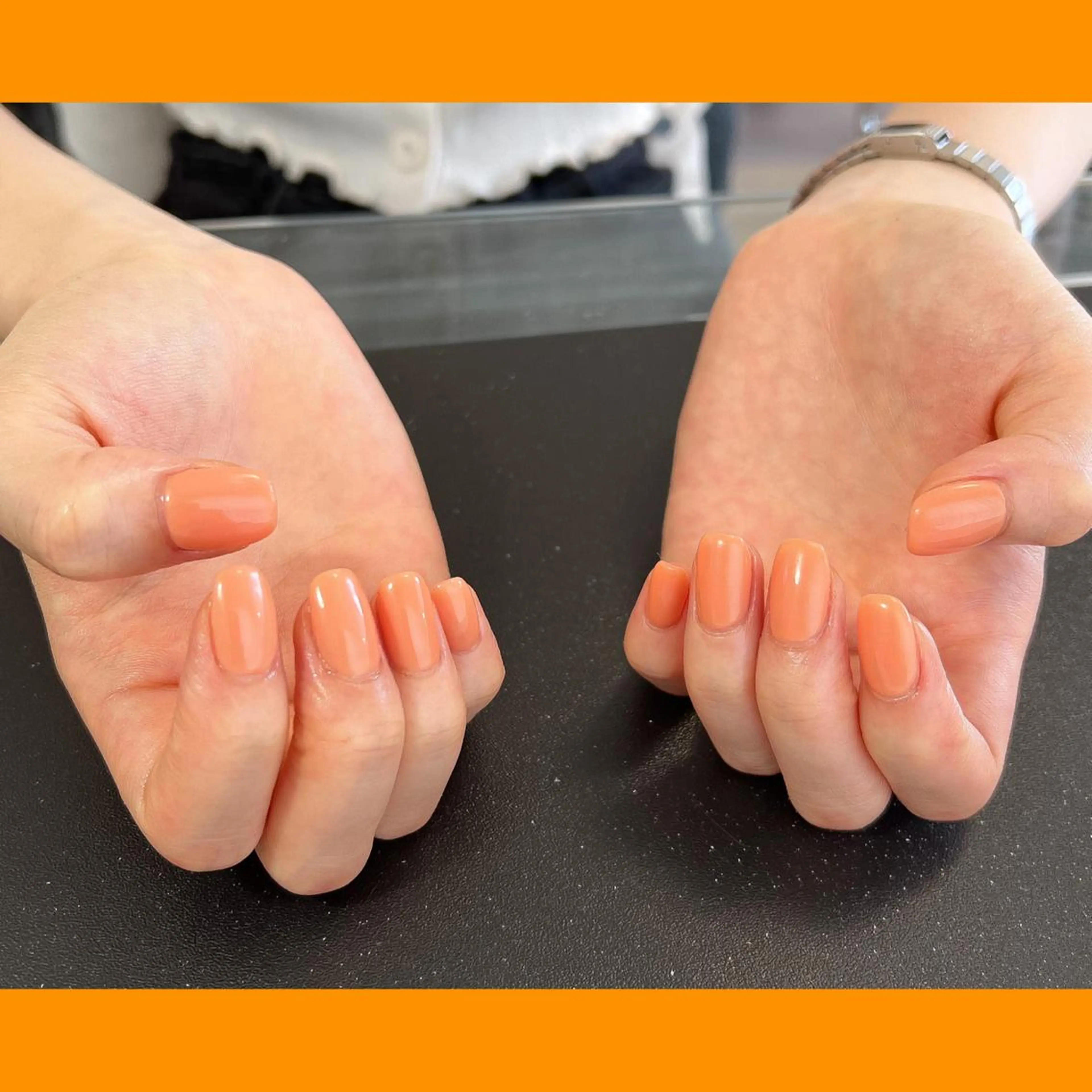 ネイル ワンカラーネイル オレンジ 中田 夕香のネイルデザイン