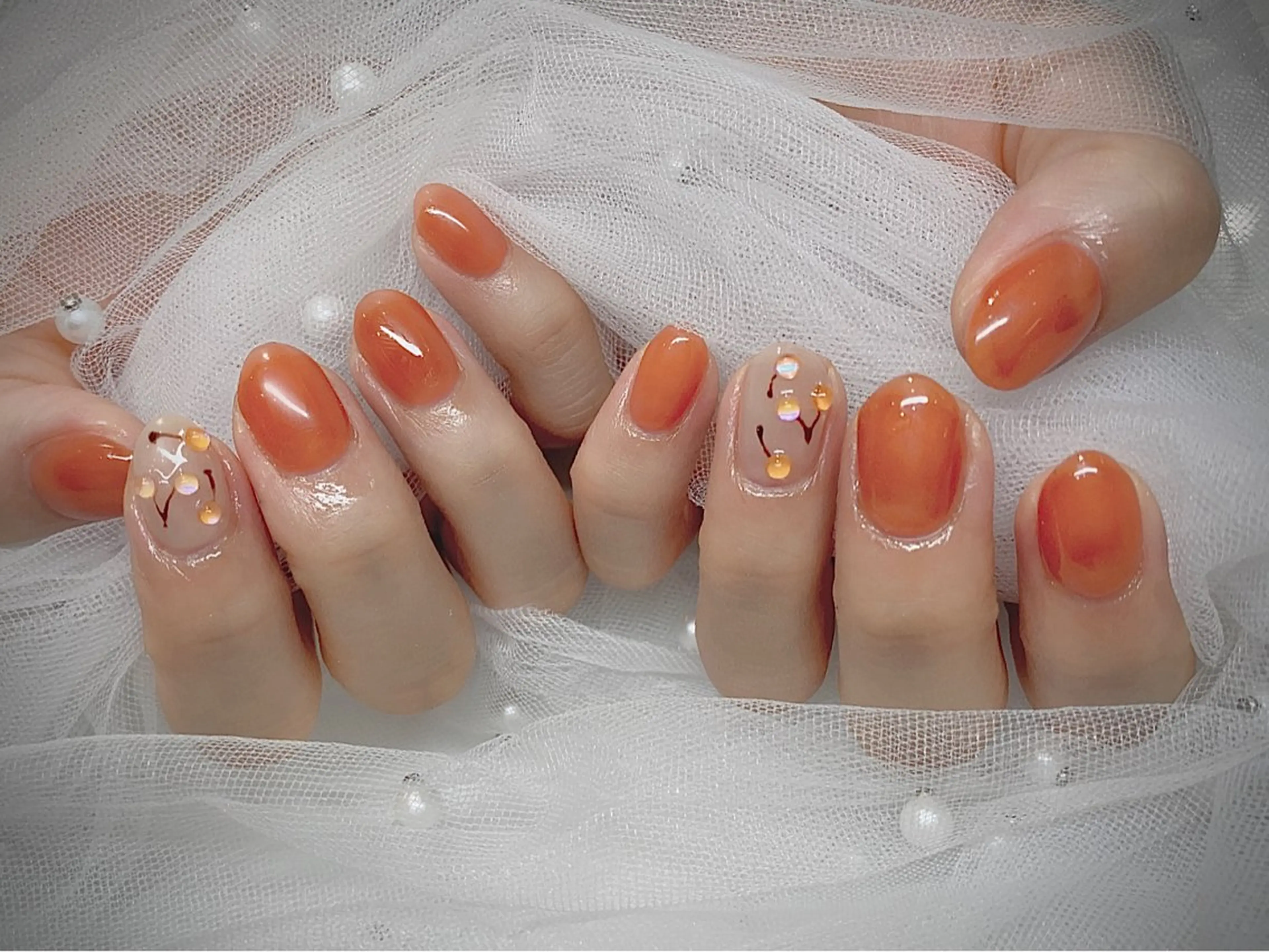 ネイル I-nailロング /ワンホン/キラキラのネイルデザイン