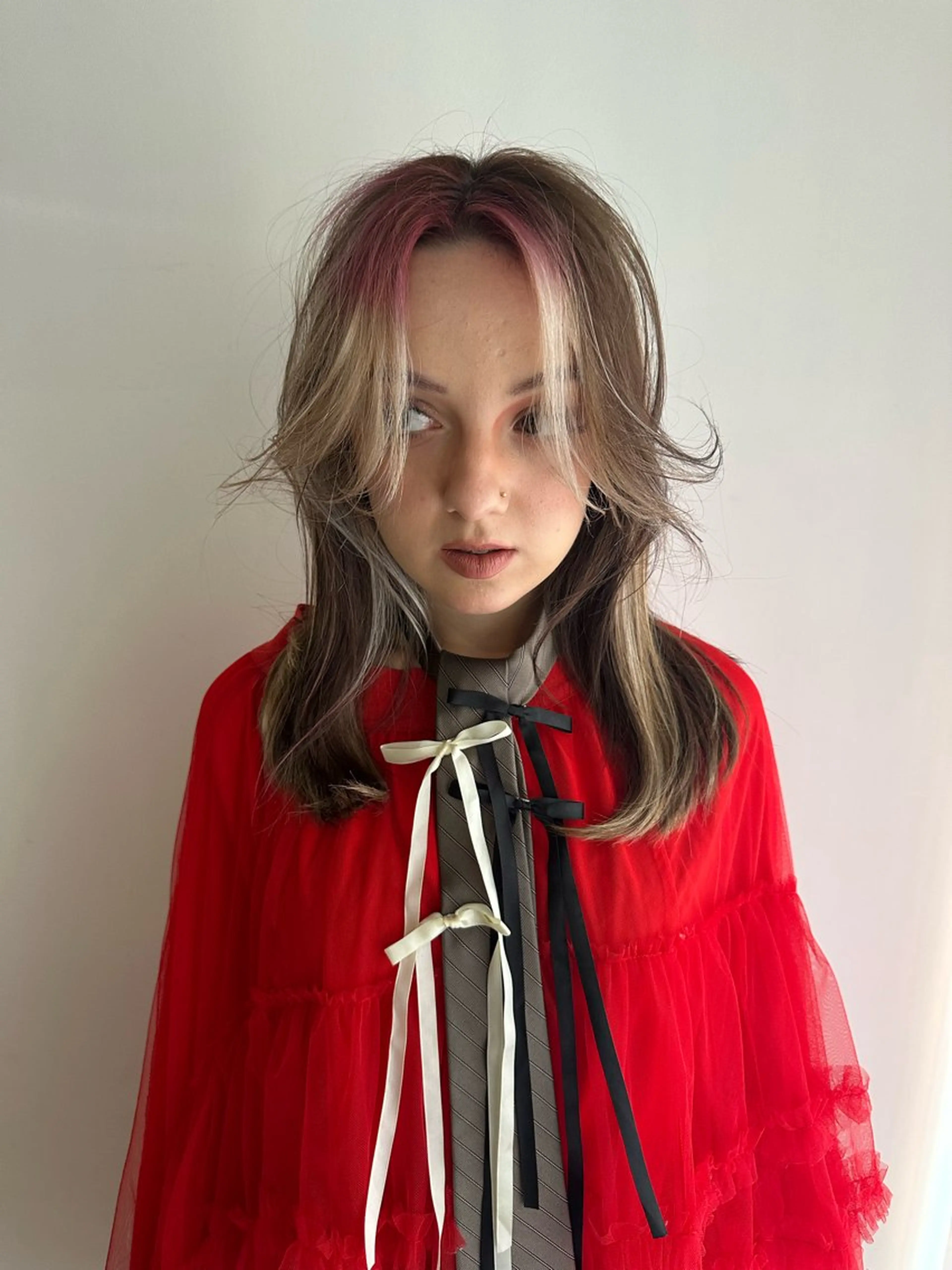 セミロング ヘアカラー powderhair_luminity所属・矢澤涼夏 🎀ツヤ髪のヘアスタイル