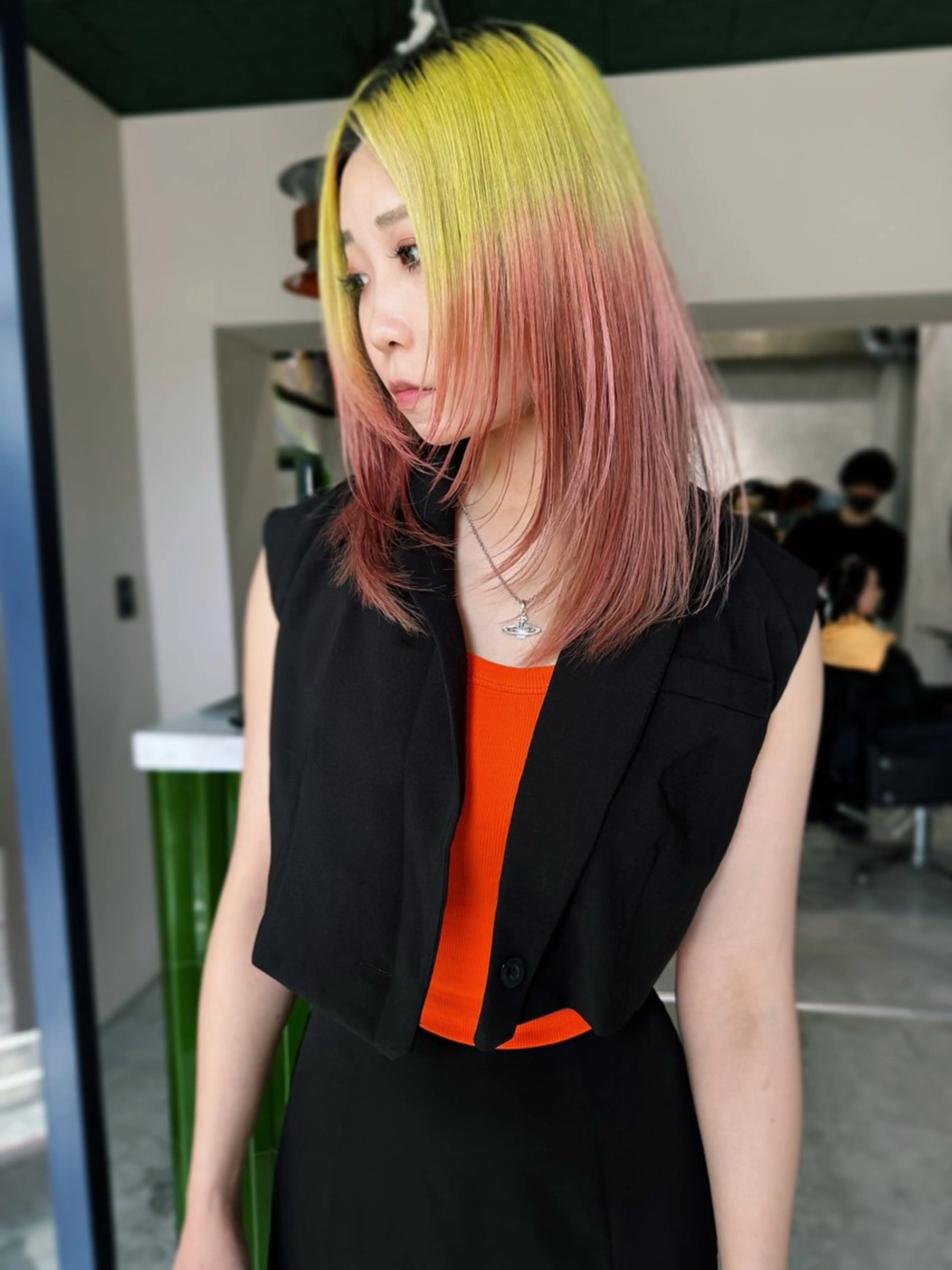 ロング カラー 🧡色落ちまで2度綺 麗なカラー🧡ヨシキのヘアスタイル