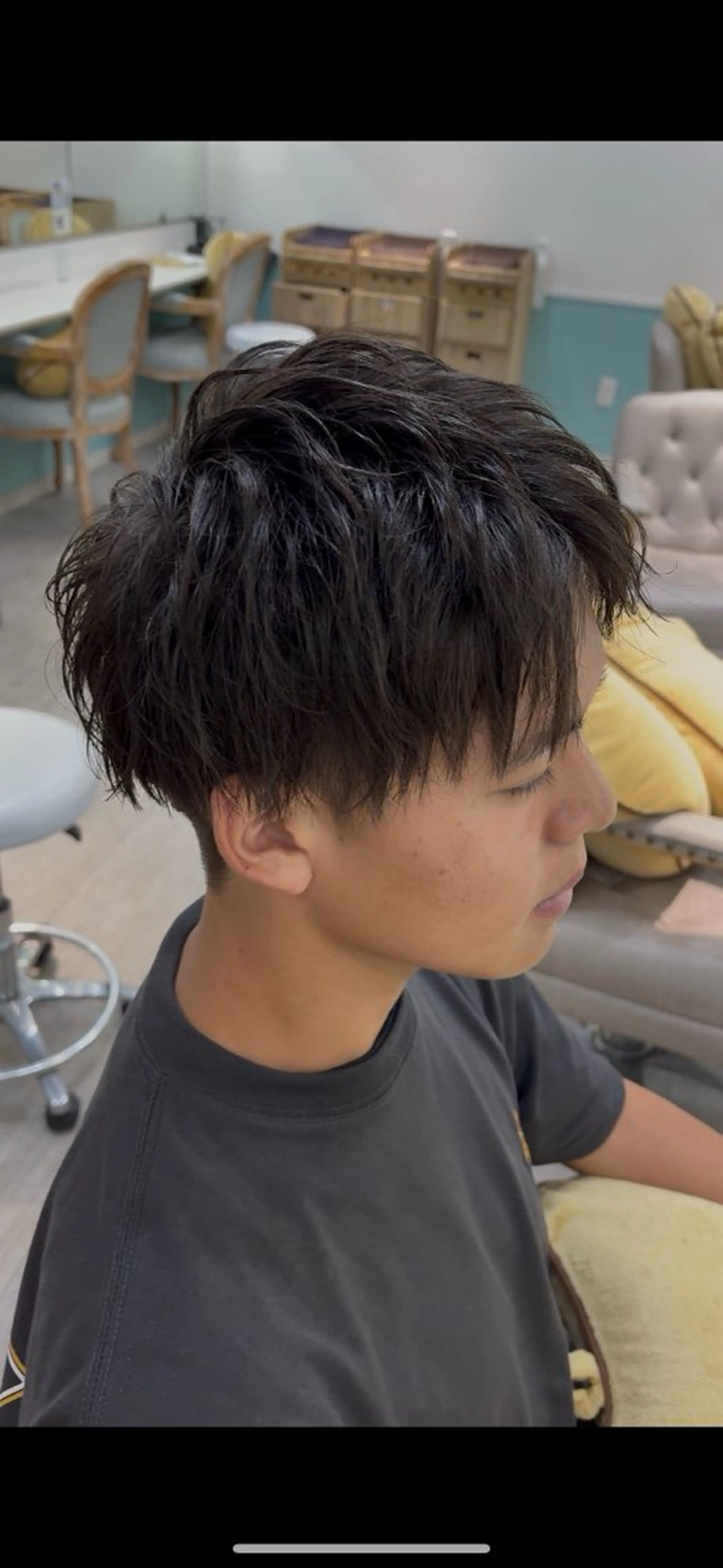 メンズ アップバング メンズ韓国風 マッシュ メンズパーマ 【メンズ専門】 髙橋琉偉のヘアスタイル