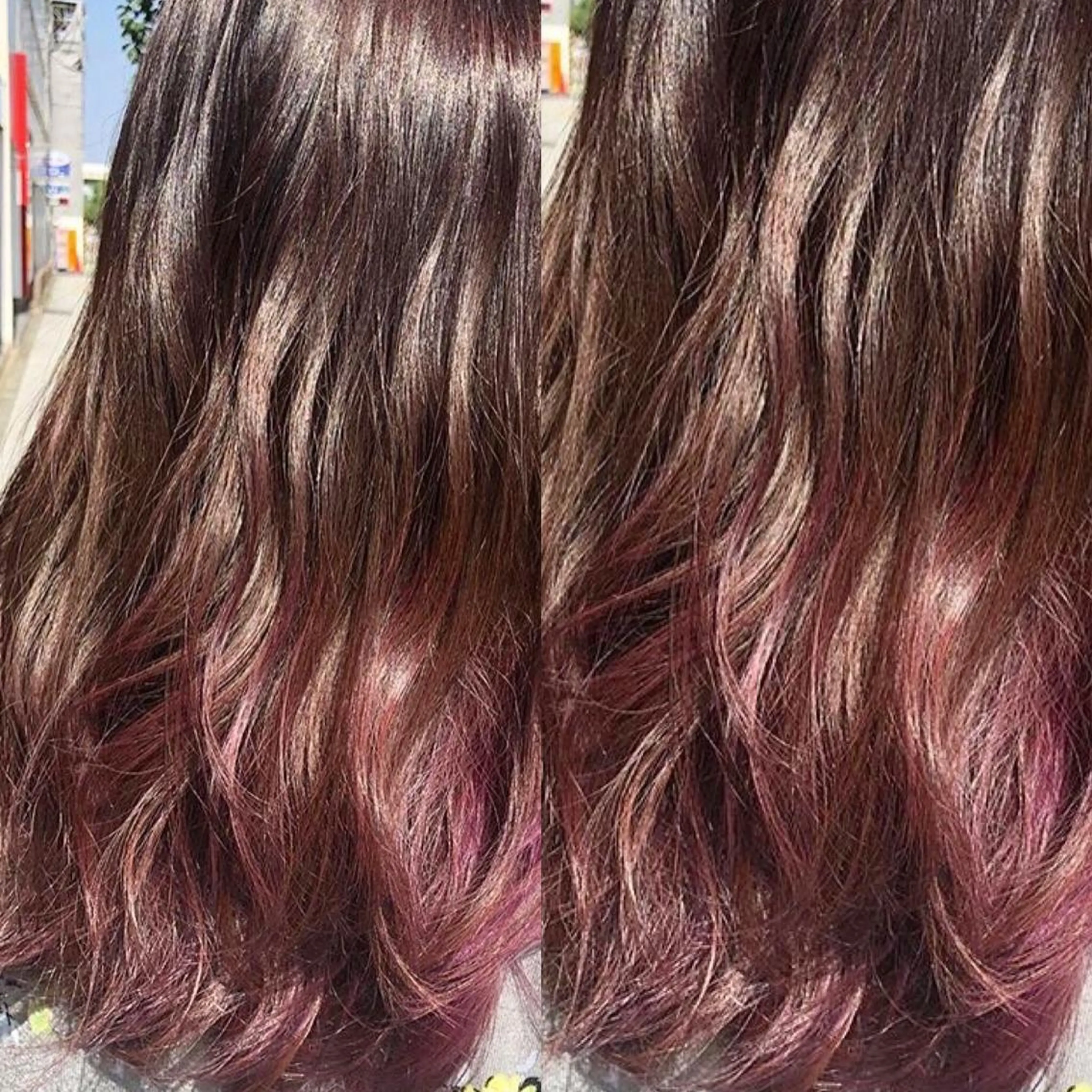 カラー ブリーチ グラデーションカラー ピンクカラー ピンクパープル ✨艶ブリーチカラー ✨四ノ宮裕己のヘアスタイル