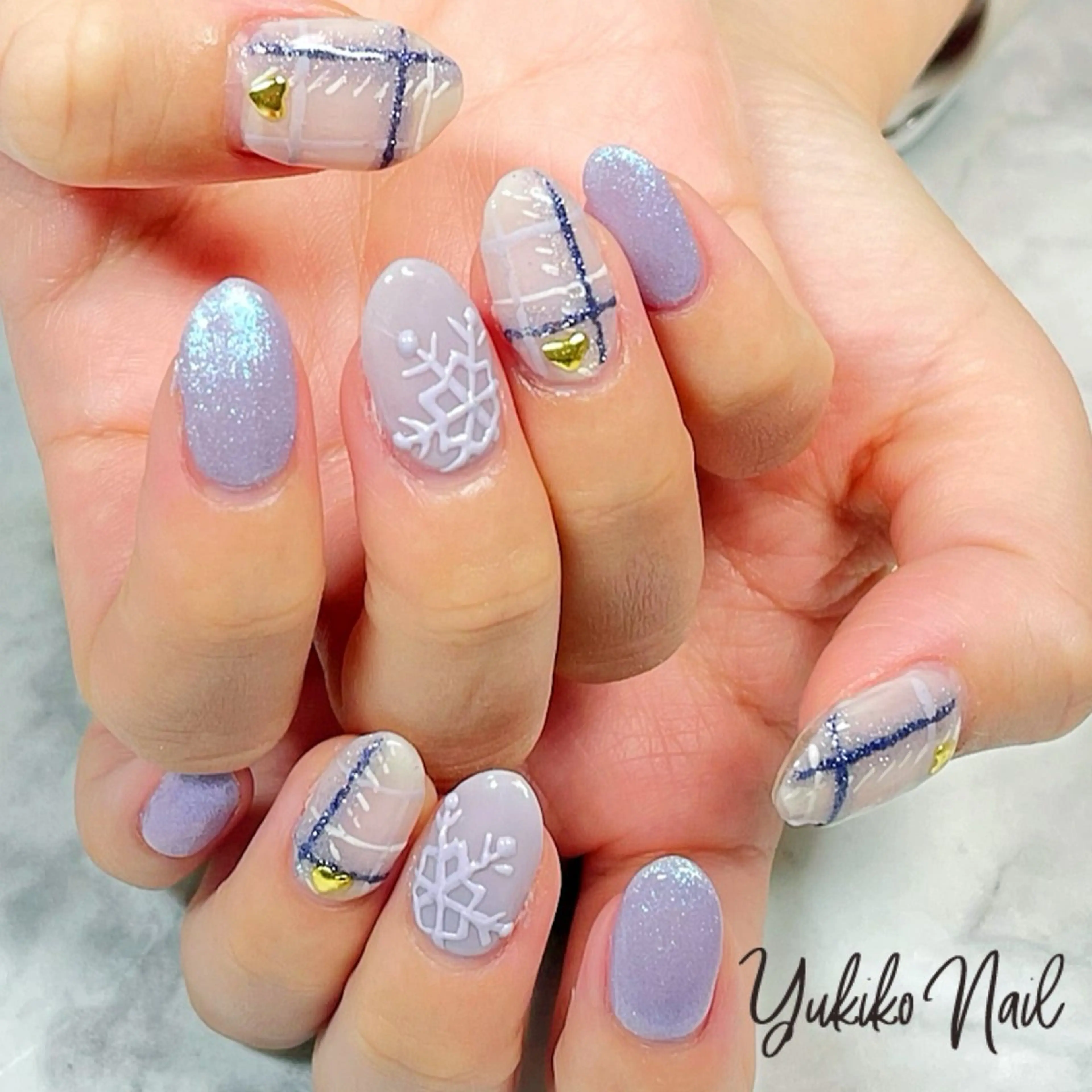 ネイル 冬ネイル ハンドネイル ユキコ ネイルのネイルデザイン