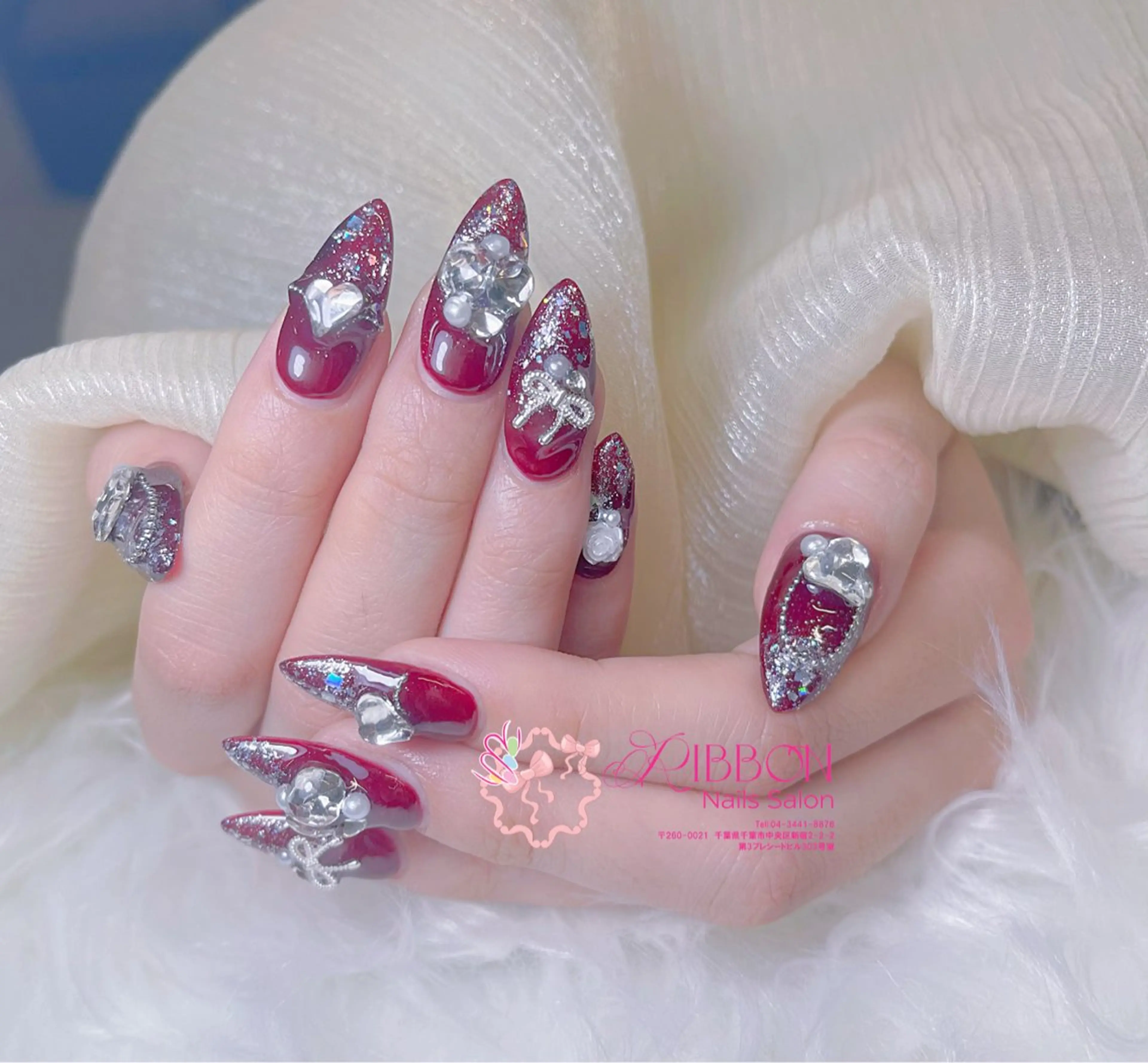 ネイル フレンチネイル ジェルネイル マグネットネイル 持ち込み ニュアンスネイル ハンドネイル Ribbonnail salonのネイルデザイン