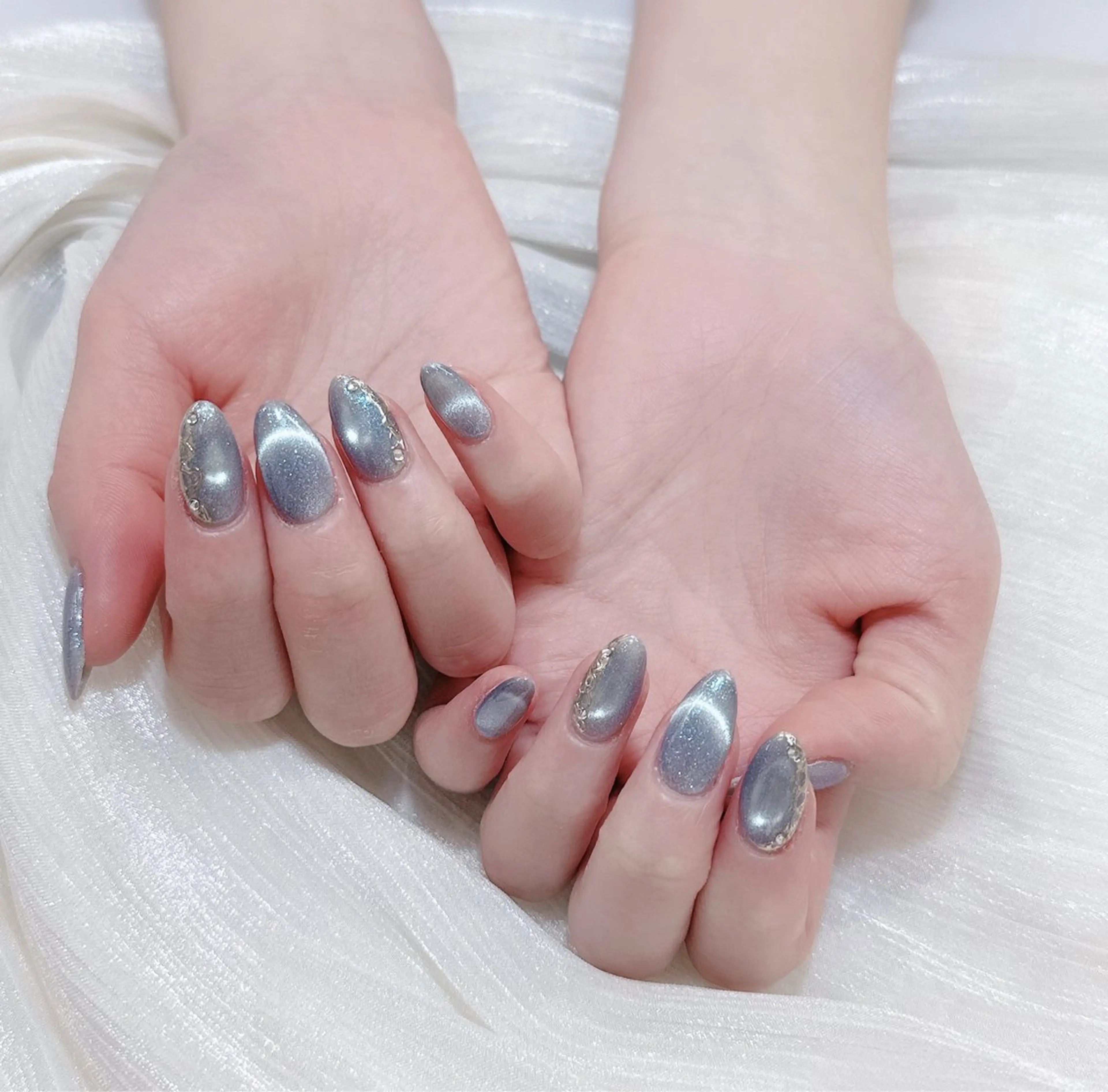 ネイル チークネイル フレンチネイル グラデーション 氷ネイル・うるうるネイル キラキラネイル ハンドネイル 陳 rinaのネイルデザイン