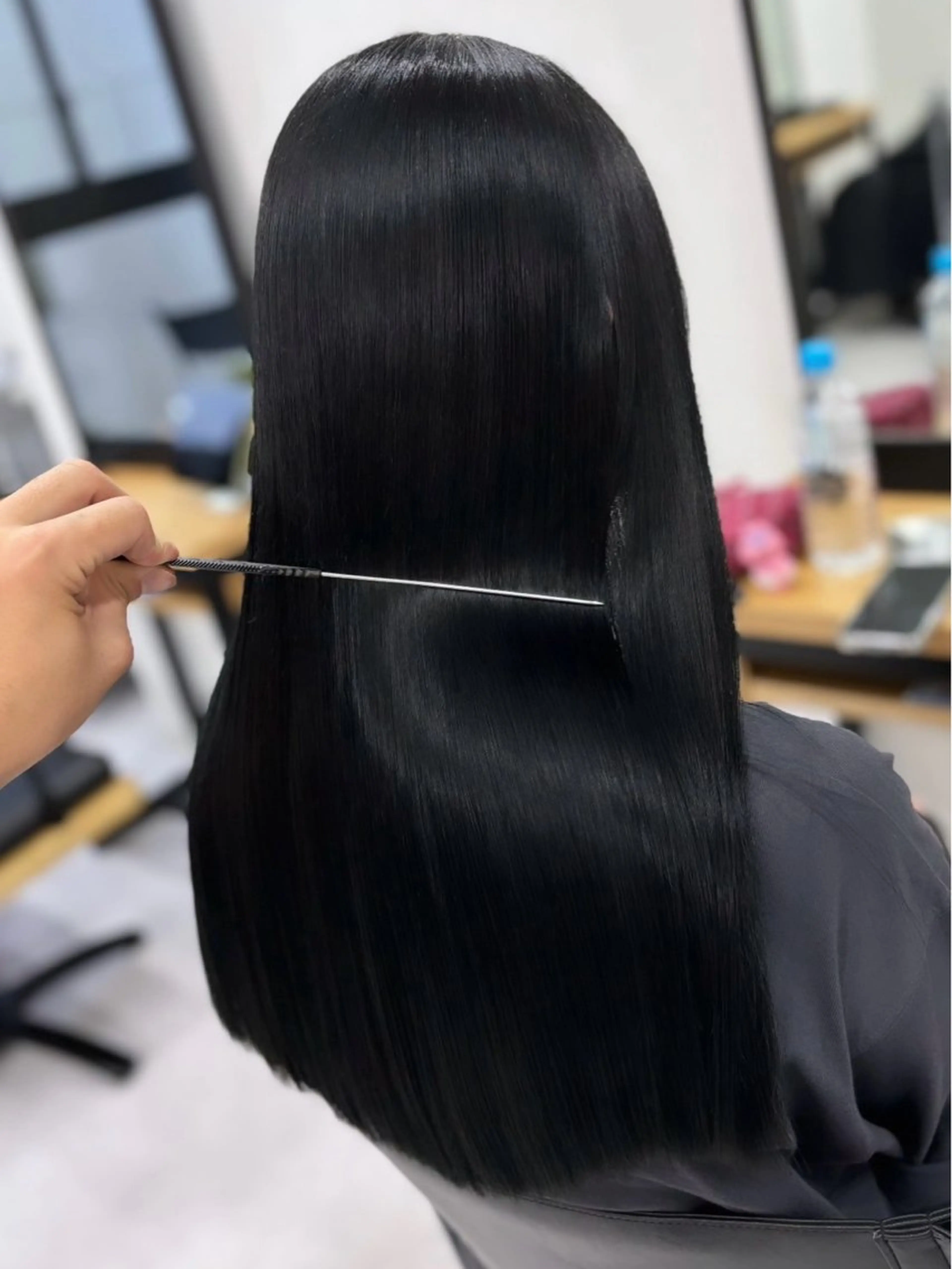 ロング ショートボブ ボブ ハイライト レイヤーカット 縮毛矯正 カット 縮毛矯正 トリートメント SUZU/岡山/矯正 ブリーチ/レイヤーのヘアスタイル