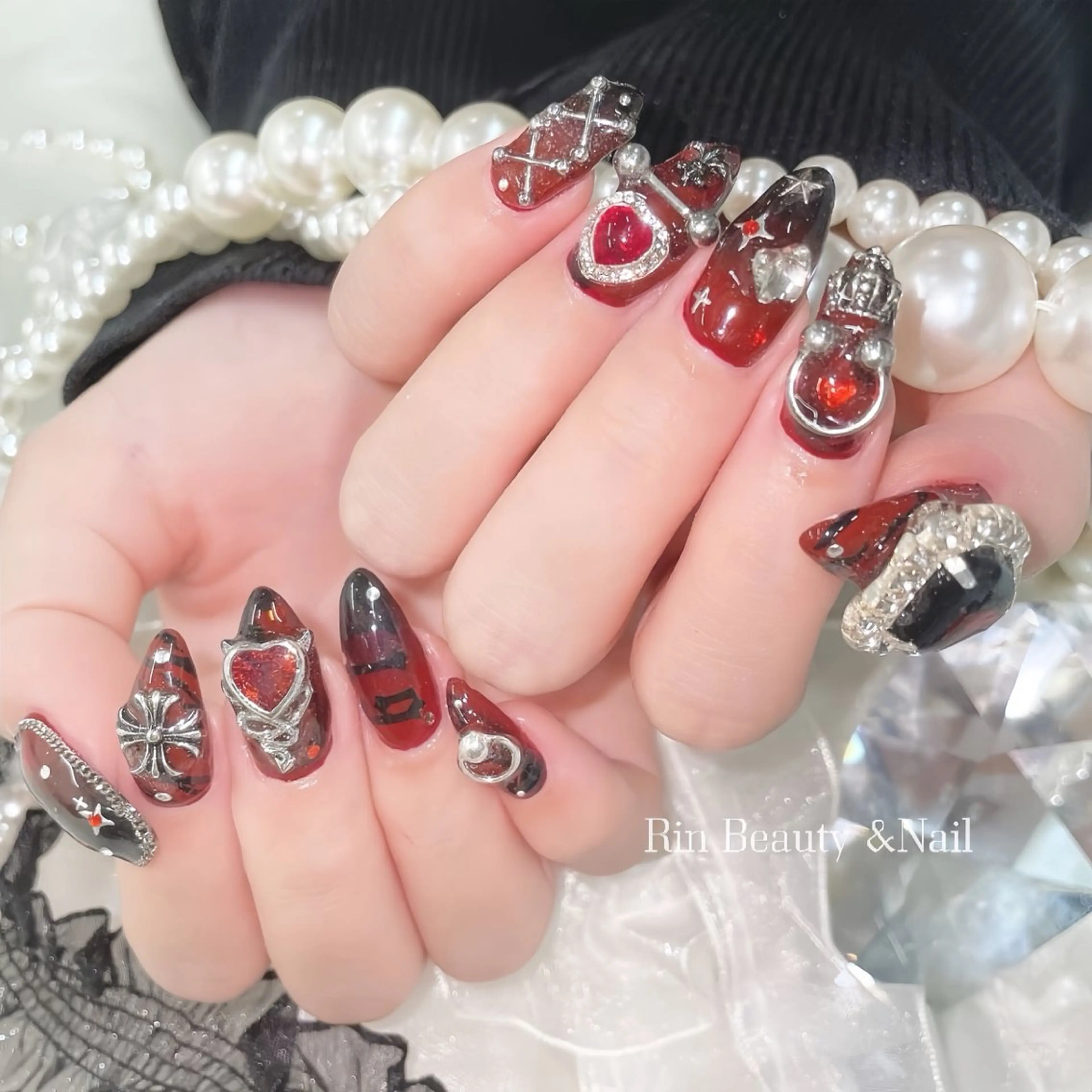ネイル アートネイル フレンチネイル ジェルネイル 韓国ネイル ミラーネイル Rin Nail 新大久保店のネイルデザイン