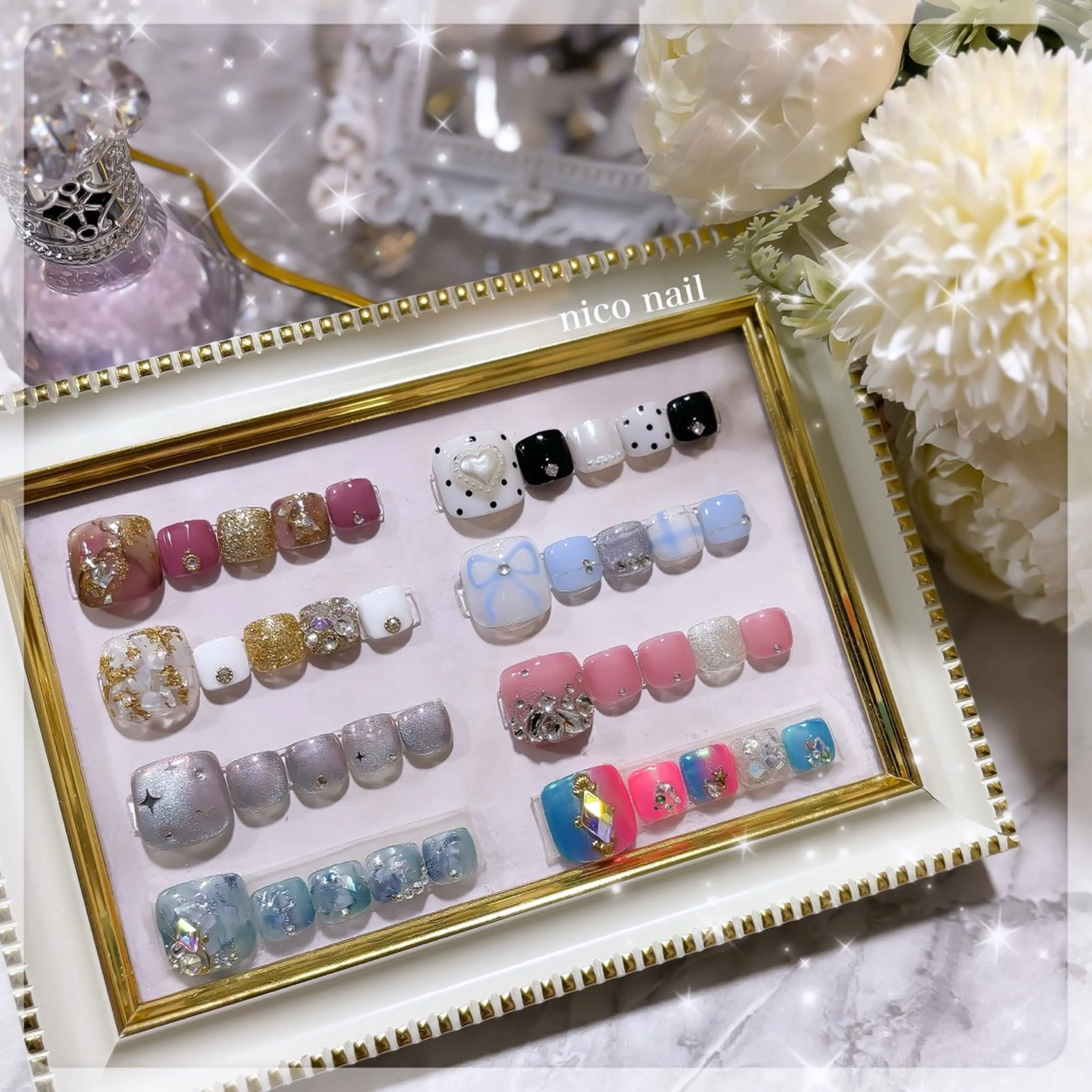 ネイル フットネイル 持ち込み 三鷹🎀韓国ネイル/ niconail🪄のネイルデザイン