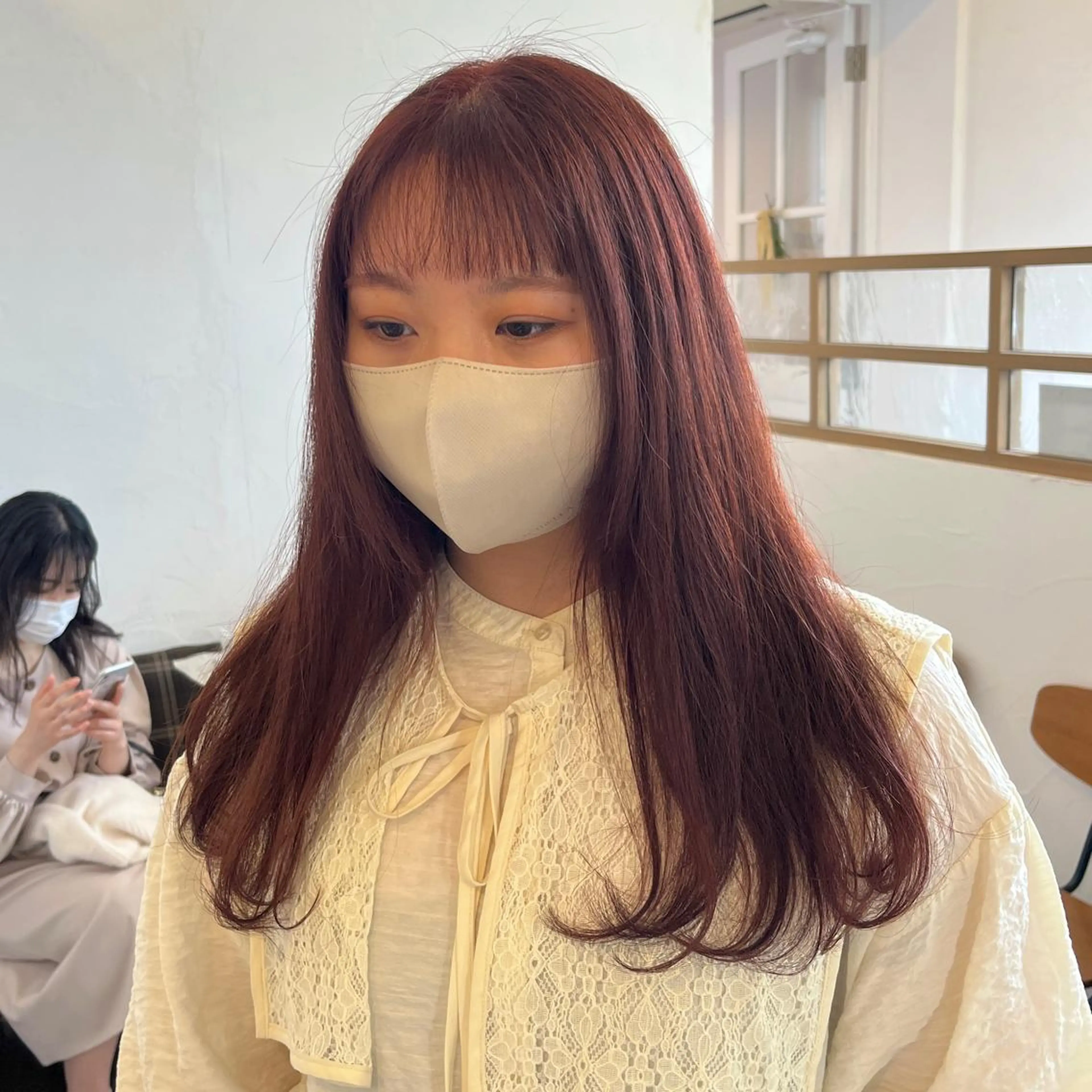 ロング カラー ベージュカラー ブリーチ ブリーチなしカラー ピンクカラー ピンクベージュ 伊藤ゆかり/髪質改善 /透明感カラーのヘアスタイル