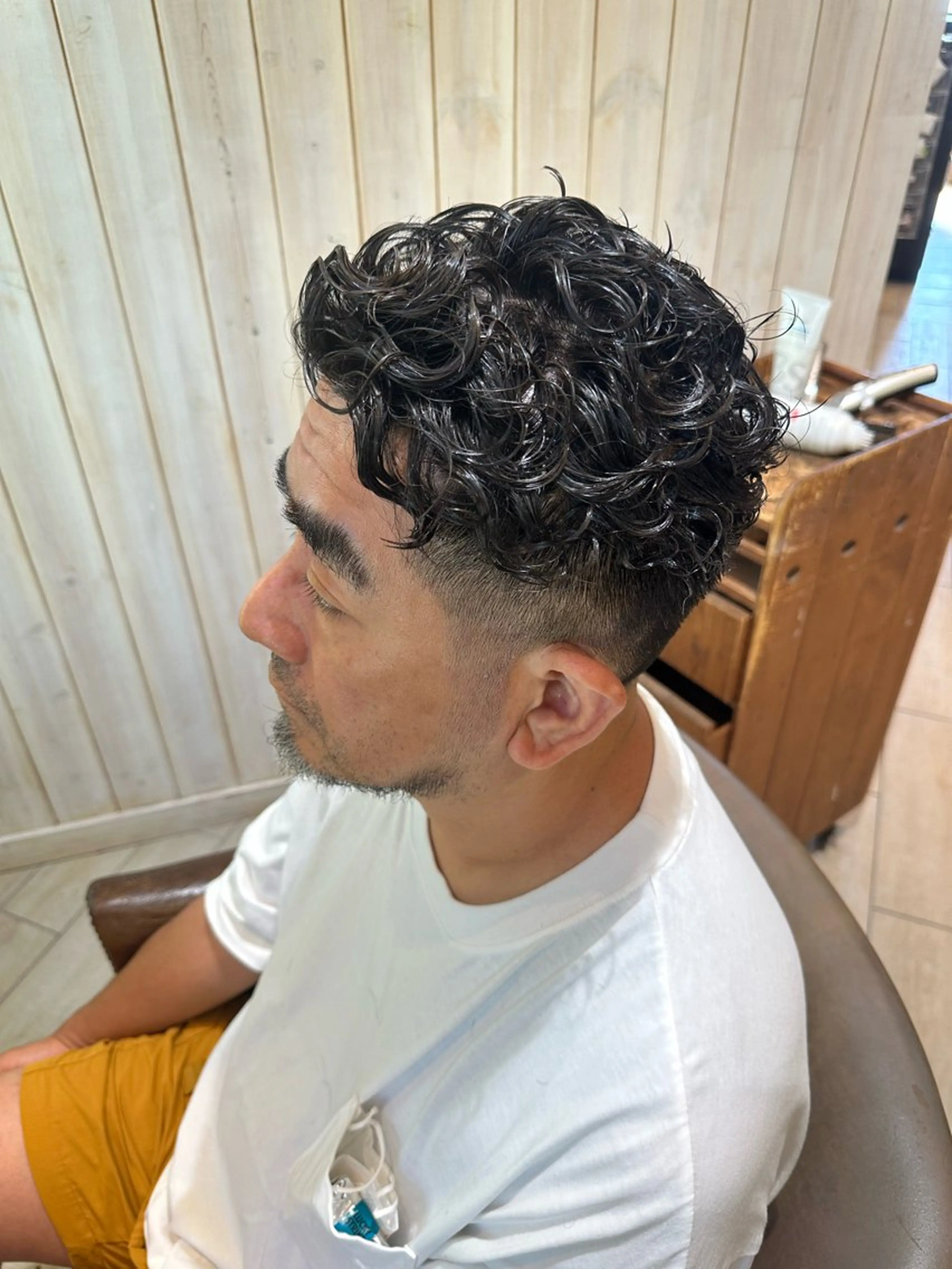 パーマ メンズ カット パーマ 増渕 駿介のヘアスタイル