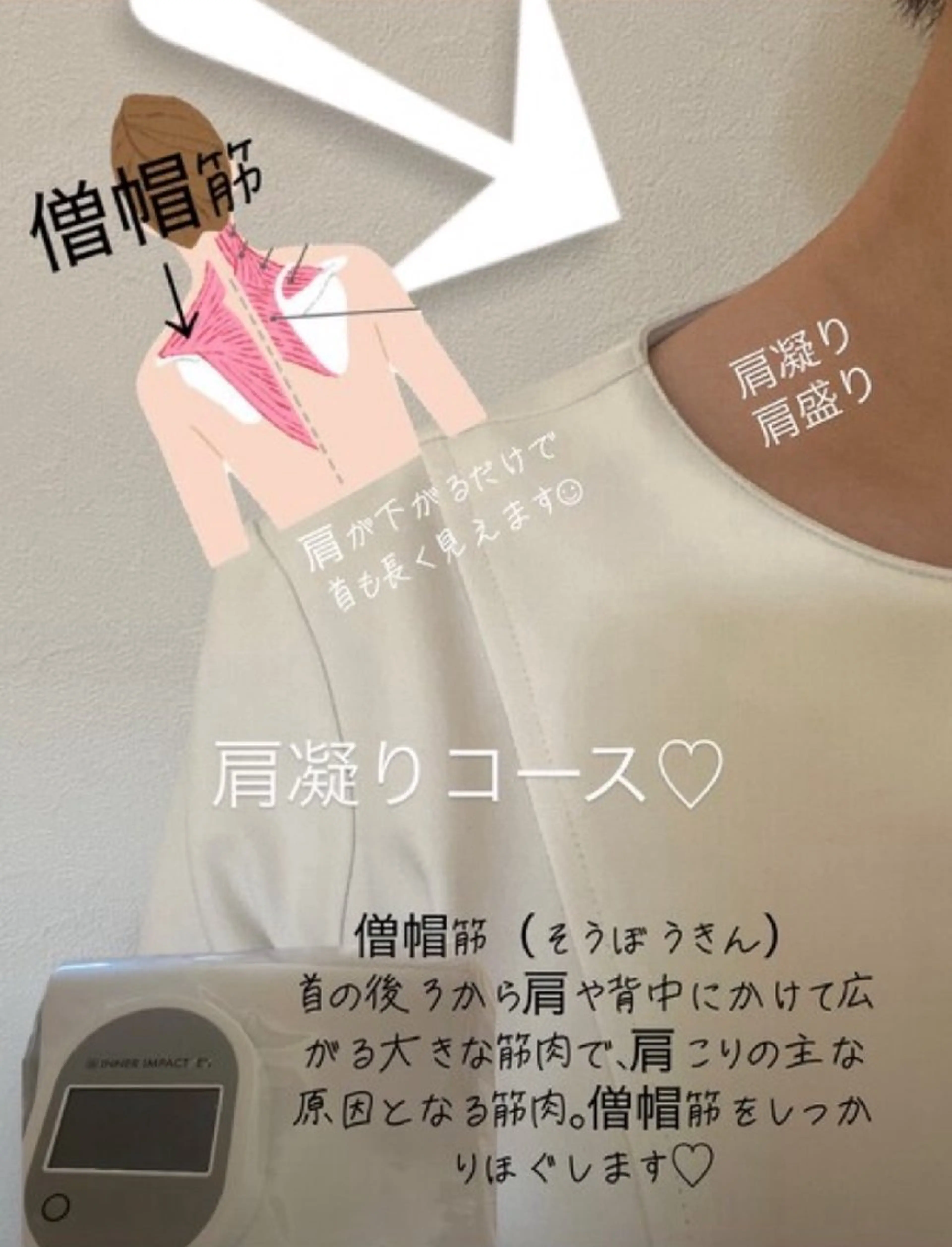 【肩こりコース】インナーインパクトしっかりほぐす3,000円の写真
