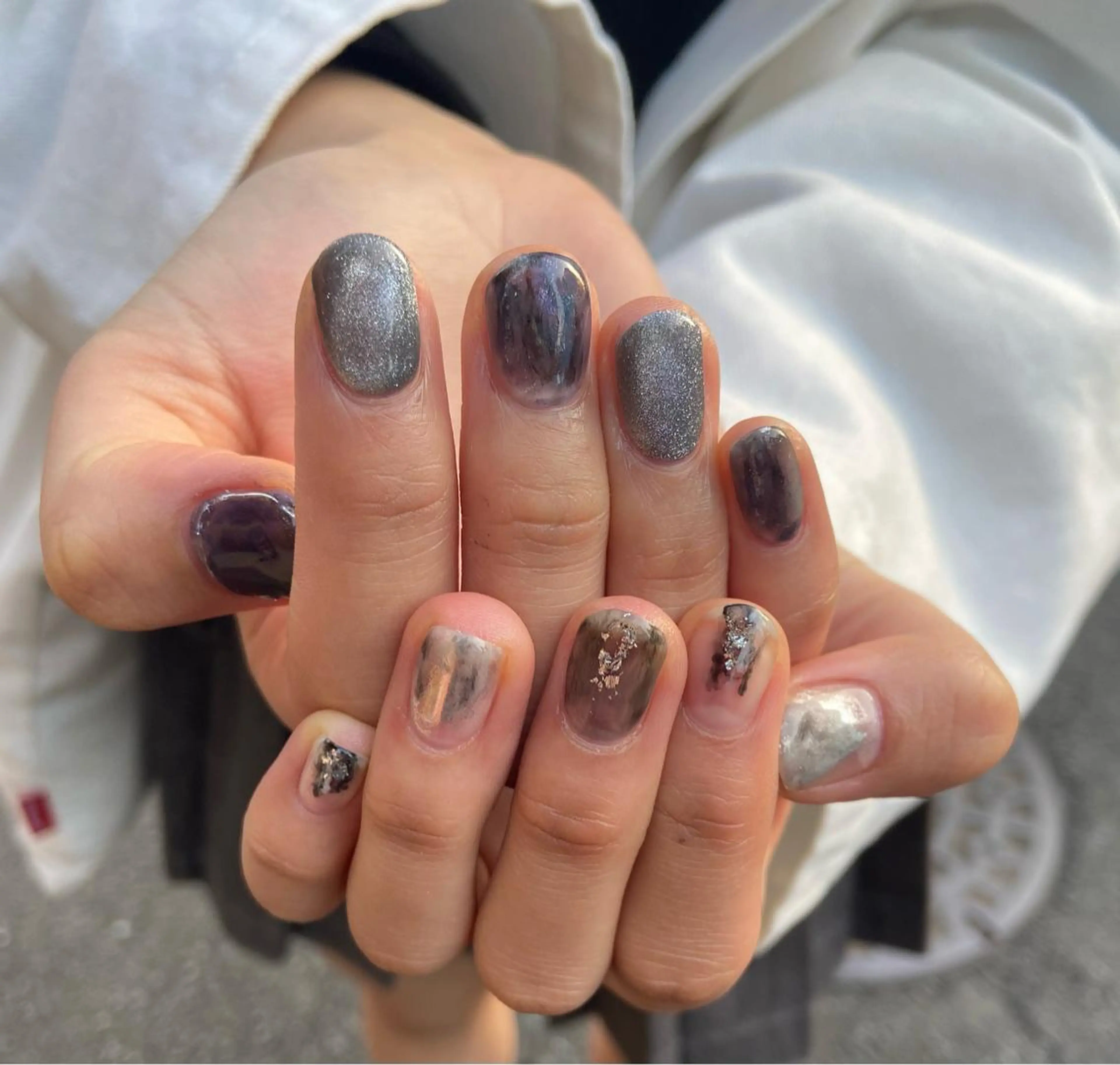 ネイル クリアネイル ミラーネイル ニュアンスネイル . unffのネイルデザイン