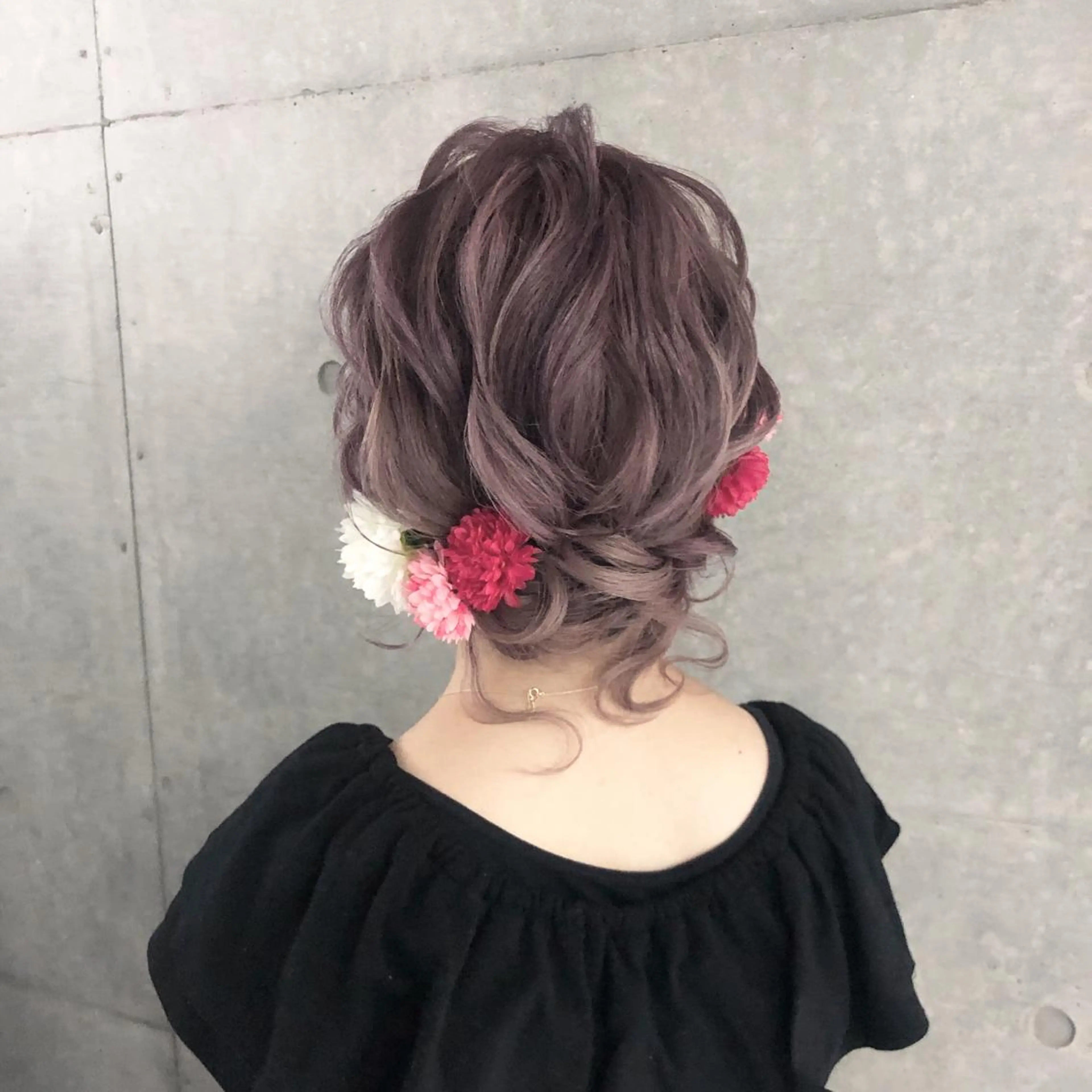 ミディアム ヘアアレンジ 結婚式・ブライダル 浴衣 ヘアセット GrandStory SHIBUYA所属・卒業式お呼ばれ🕊️ ヘアセット✴︎ミキのヘアスタイル