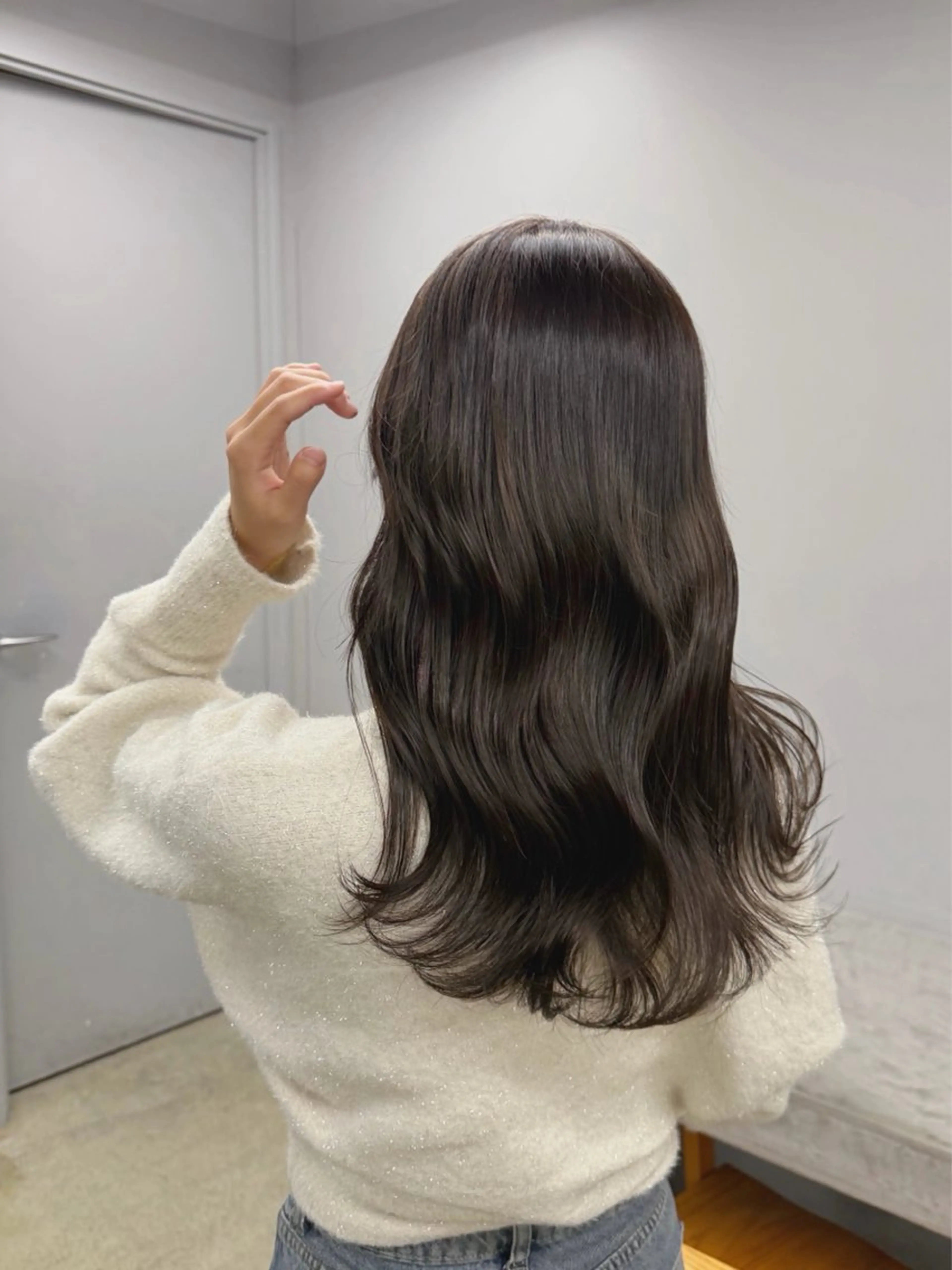 ミディアム カラー ベージュカラー オリーブベージュ ヘアカラー トリートメント 愛莉/ラベンダー/ ベージュ/ブラウンのヘアスタイル