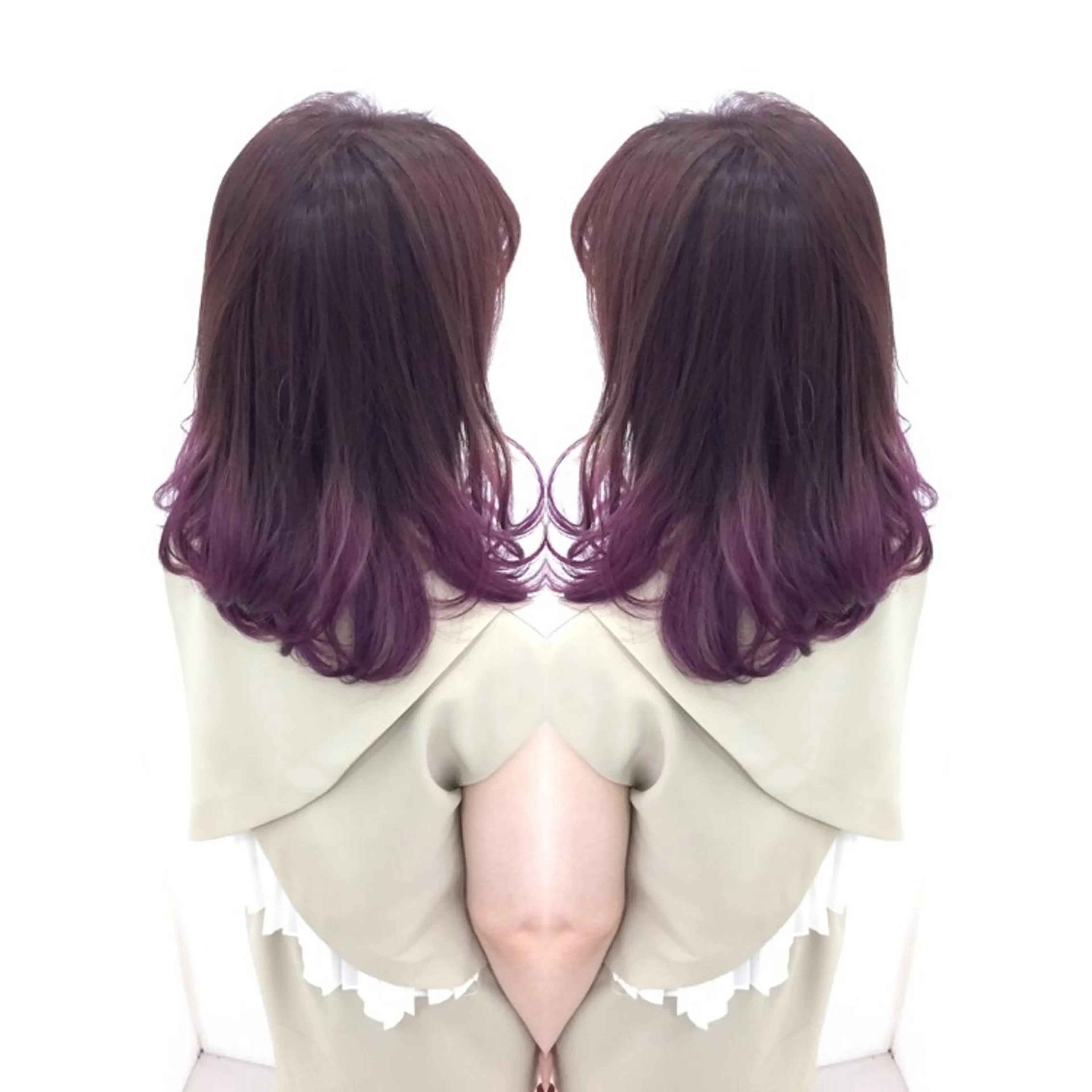 ミディアム カラー アディクシーカラー グラデーションカラー 髪質改善特化サロン ICONIQ天神店のヘアスタイル