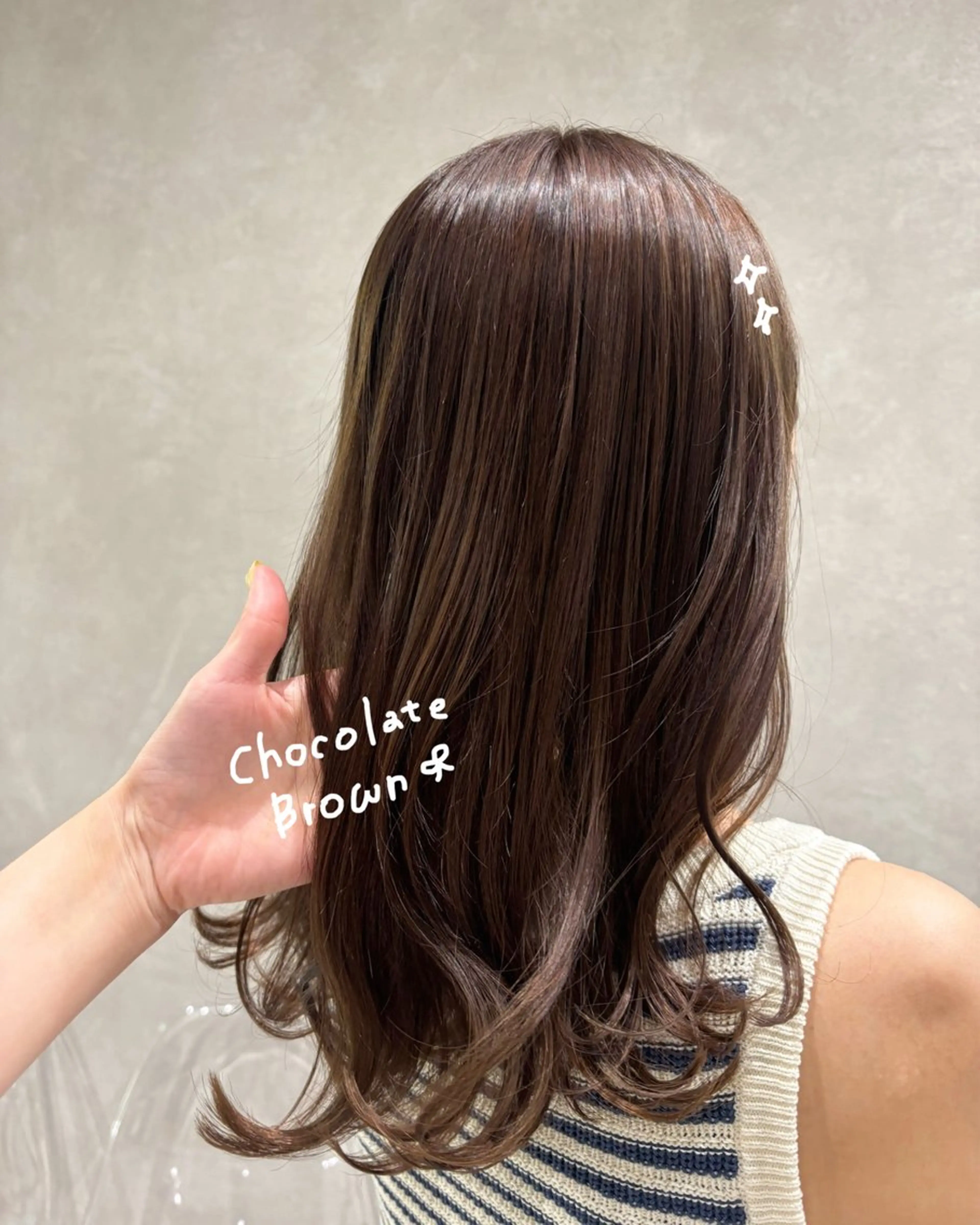 セミロング カラー ブラウンカラー チョコレートブラウン カット ヘアカラー トリートメント regalo Acari🍎のヘアスタイル