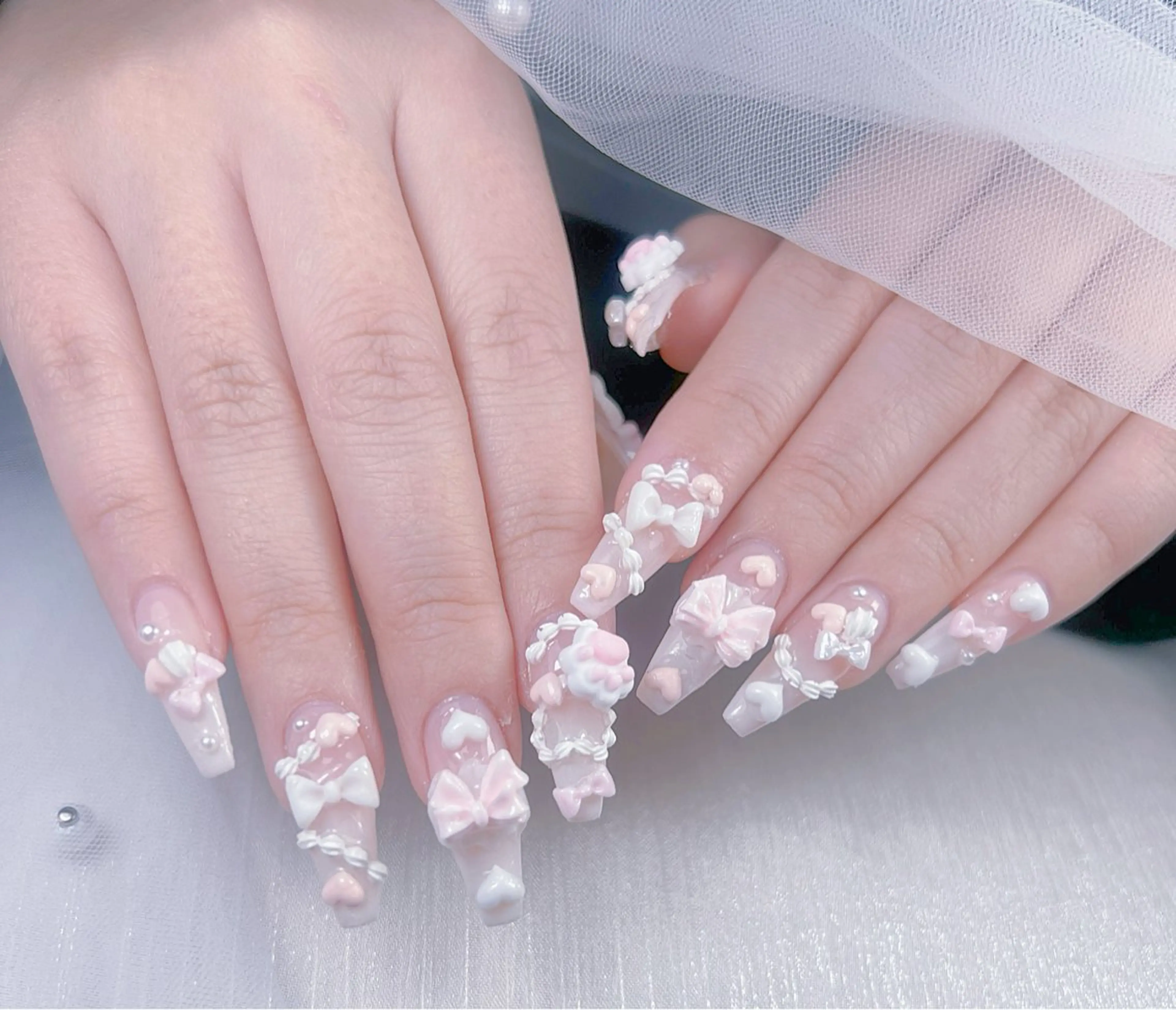 ネイル アートネイル オーロラネイル チークネイル 長さ出し フットネイル Miya_nail所属・Miya _nailのネイルデザイン