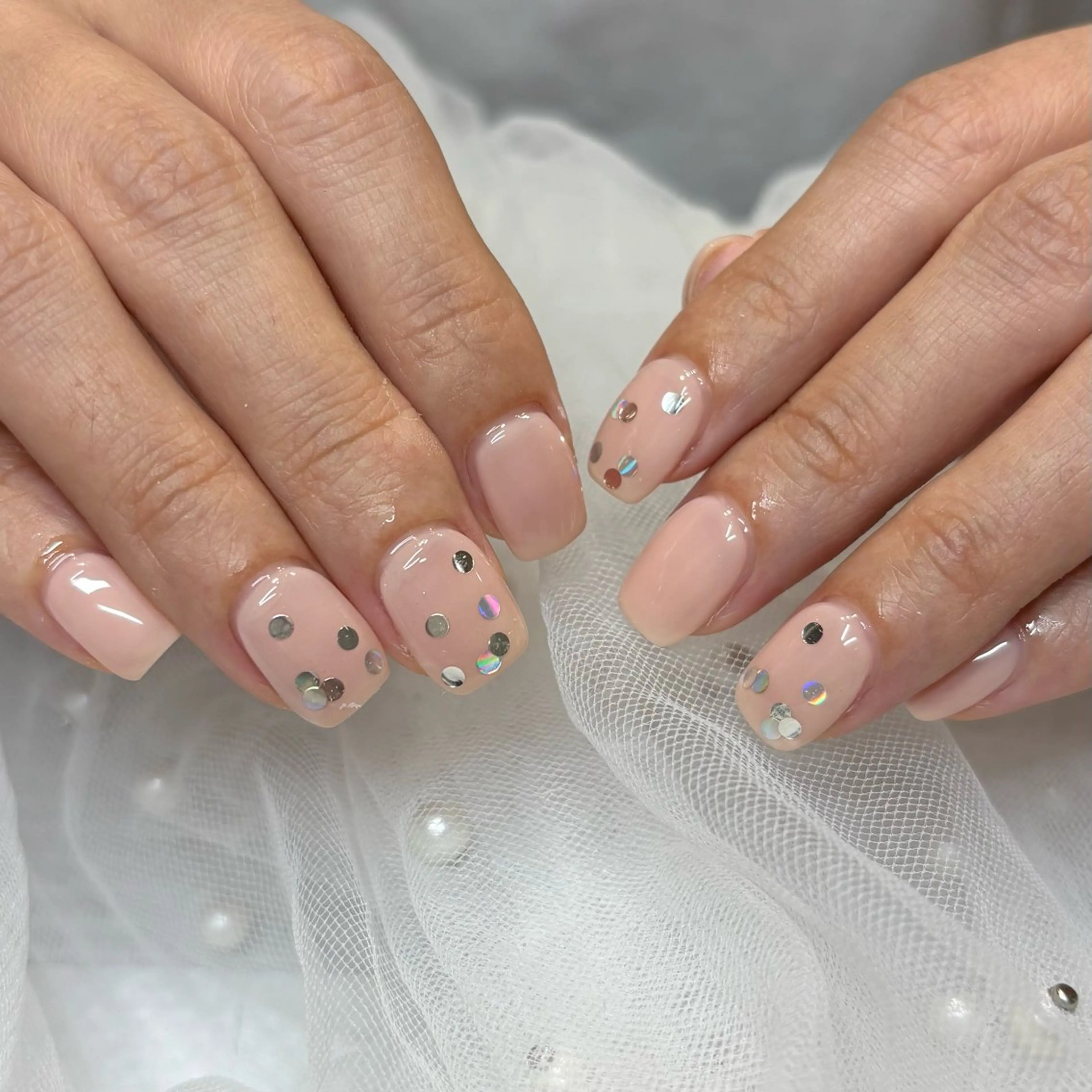 ネイル ホログラムネイル キラキラネイル ハンドネイル 荒巻 めいのネイルデザイン