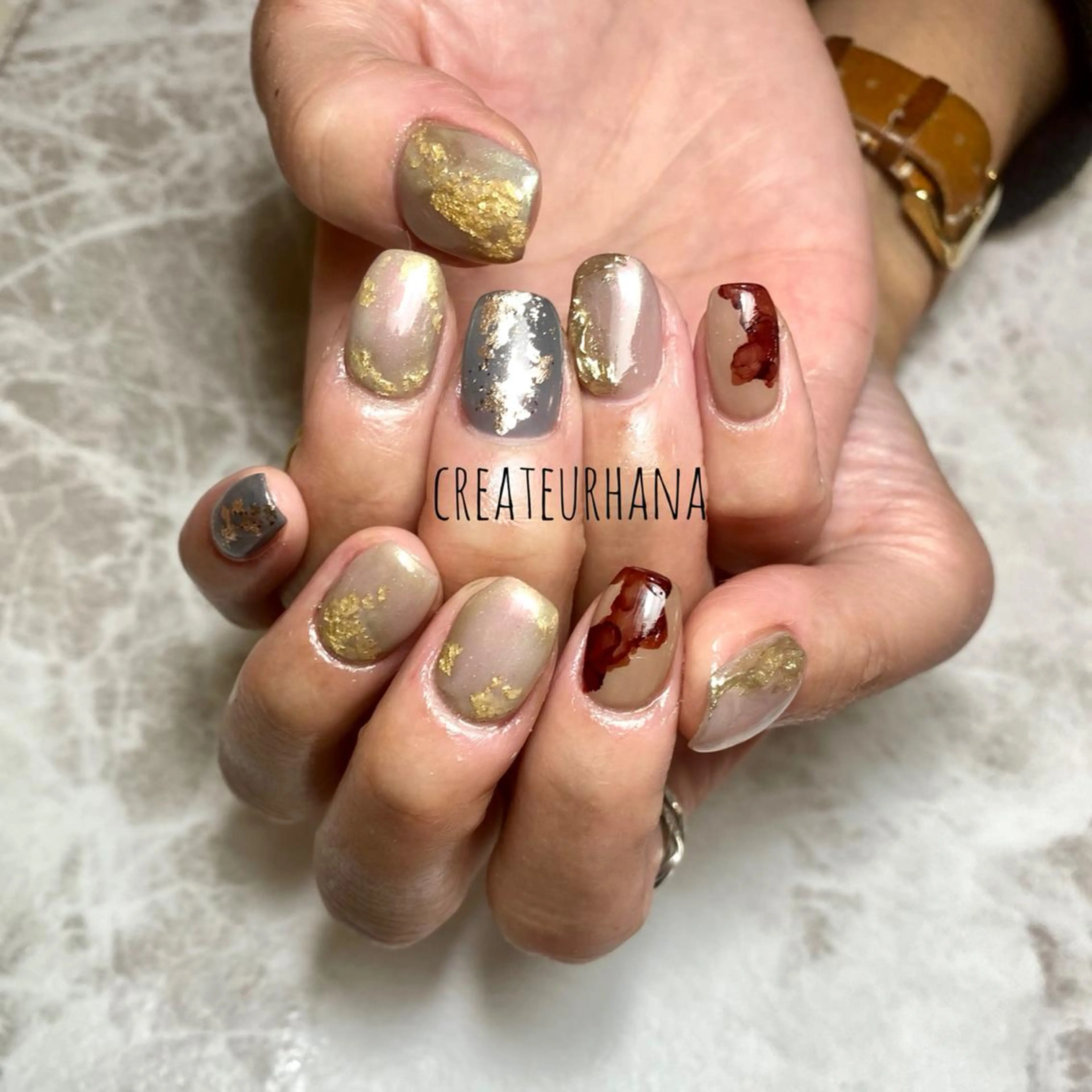 ネイル クレアトゥール華 都賀店所属・三橋 結菜のネイルデザイン